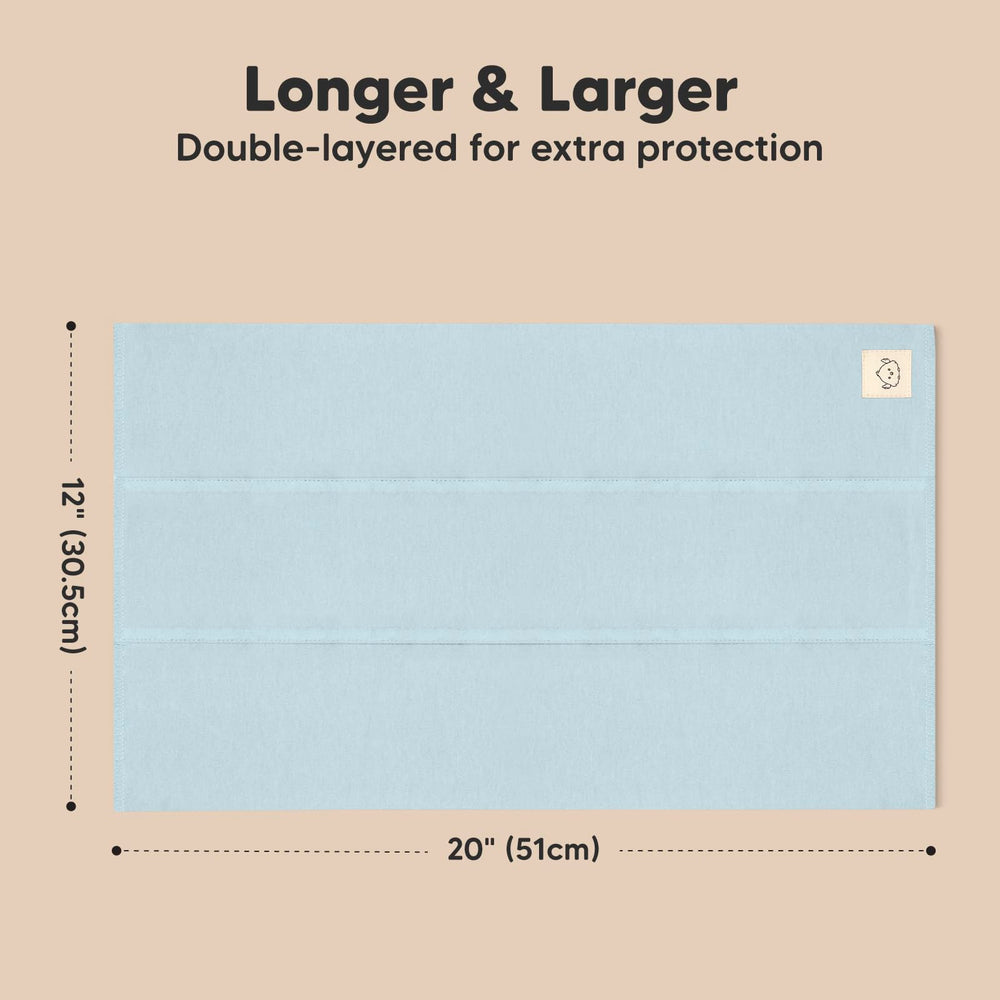 KeaBabies large 20x12 inch burp cloths offer extra surface for mess management.