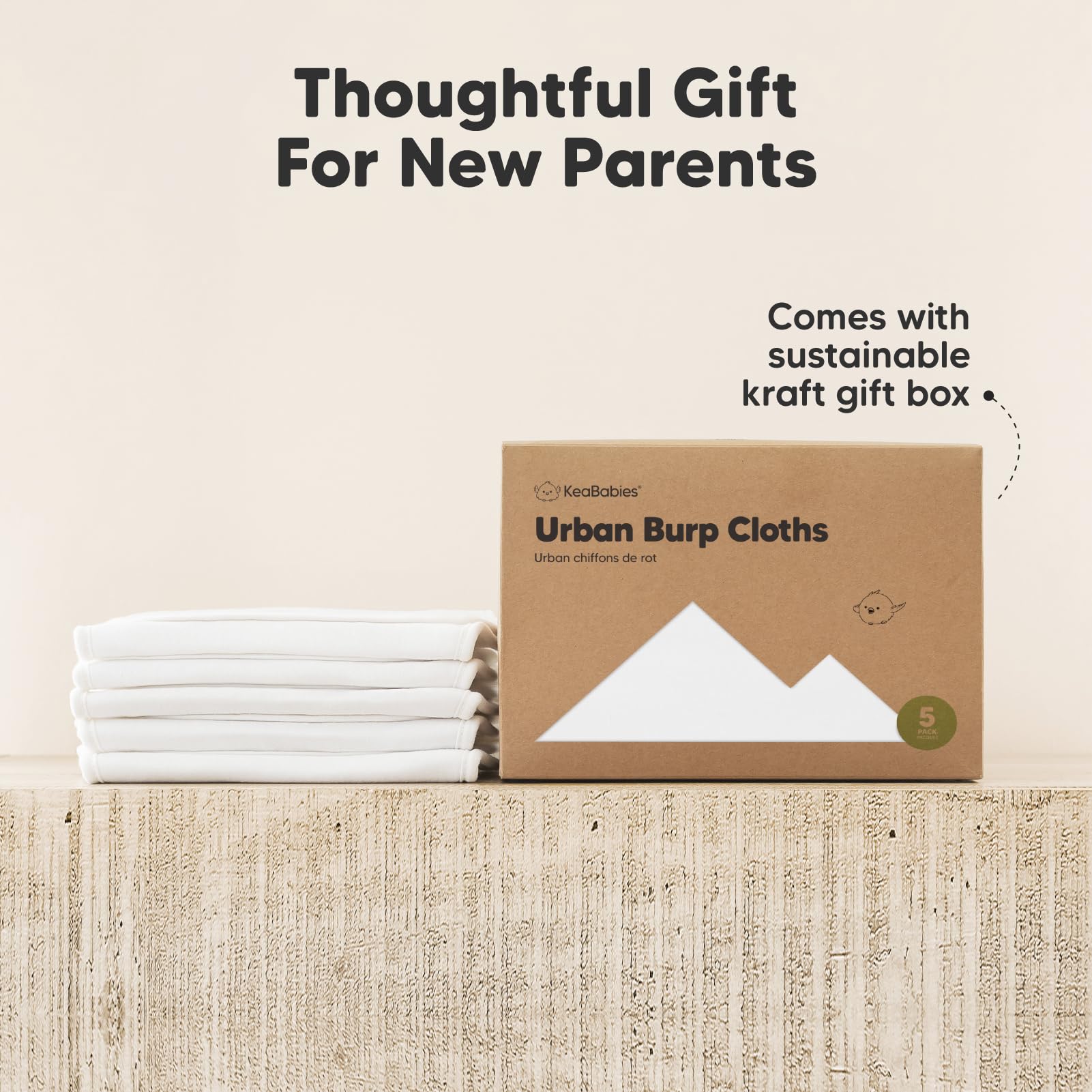 KeaBabies burp cloths are machine washable for easy care