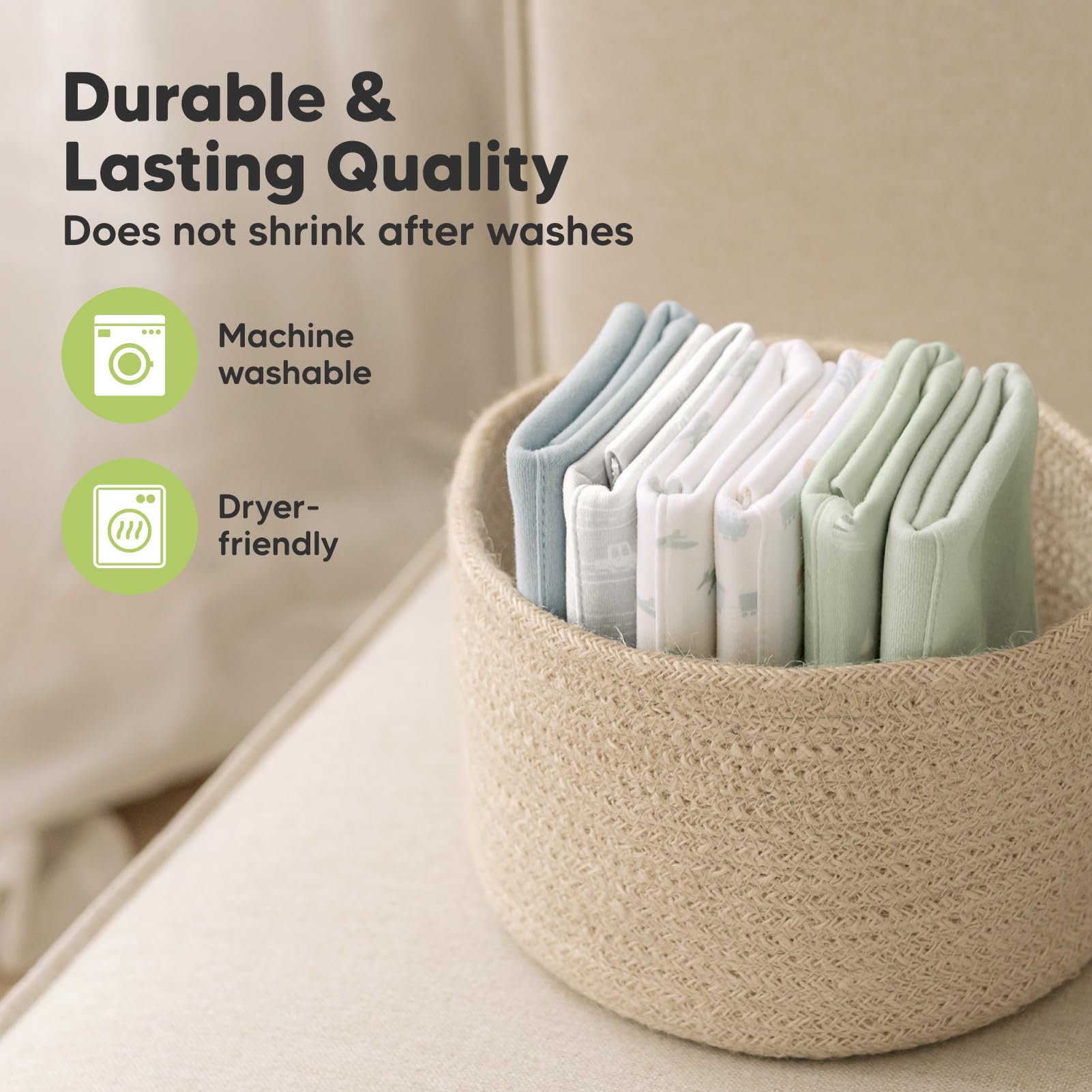 KeaBabies machine washable burp cloths simplify cleanup after spills.
