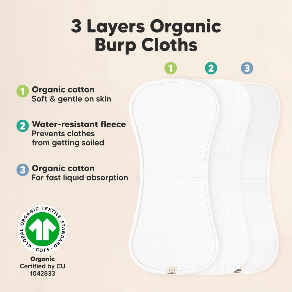 KeaBabies organic cotton burp cloths are soft and plush for sensitive skin