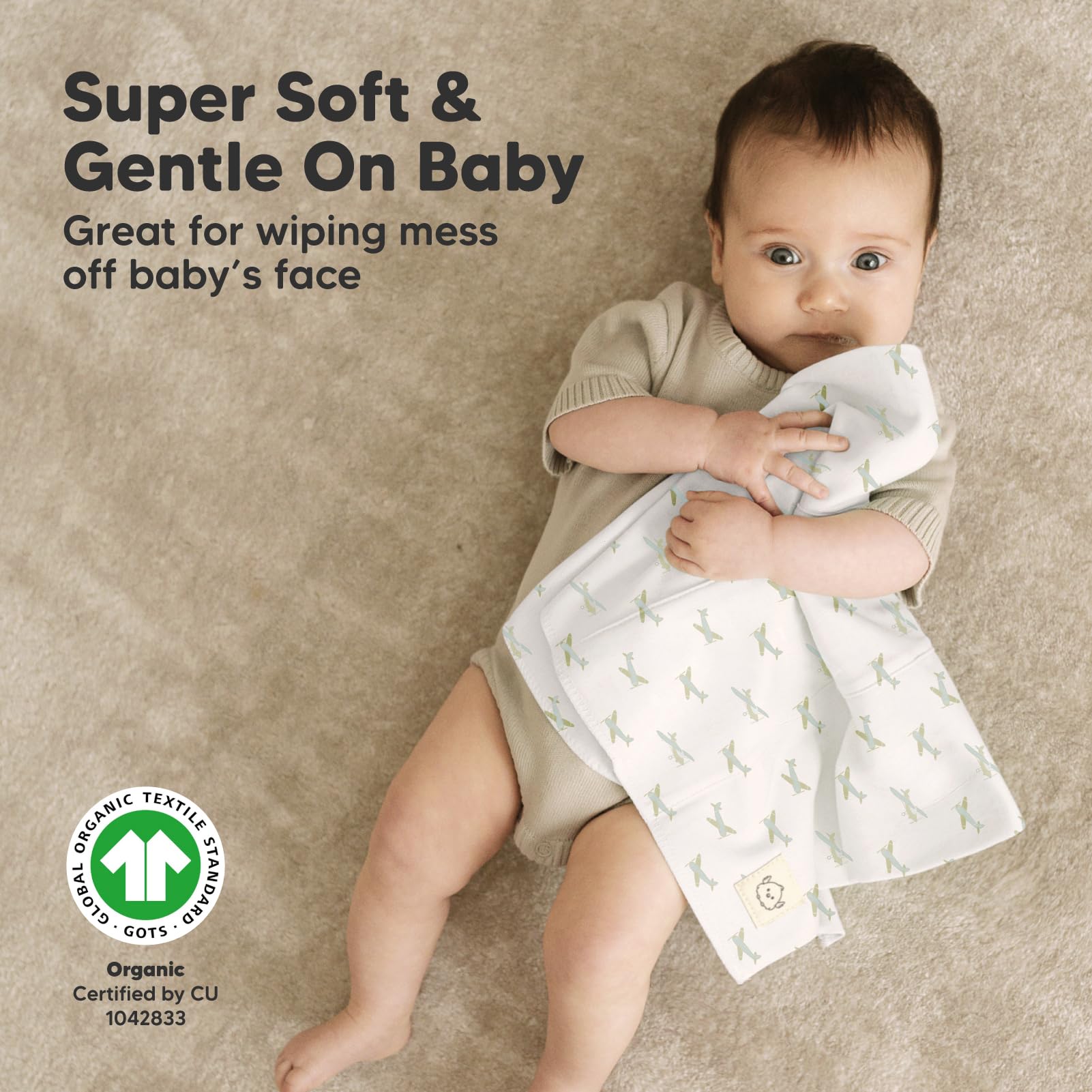 KeaBabies burp cloths fold compactly for on-the-go diaper bag use.