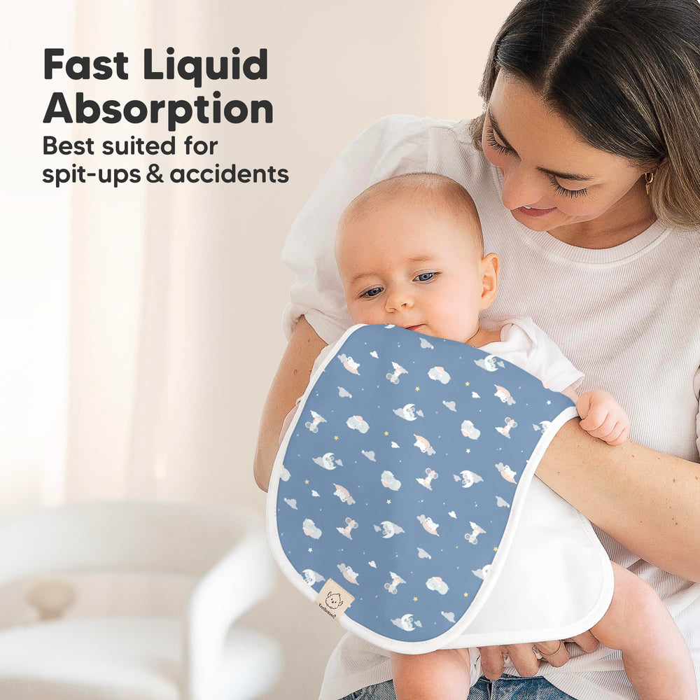 KeaBabies burp cloths feature a unisex design that matches any outfit.