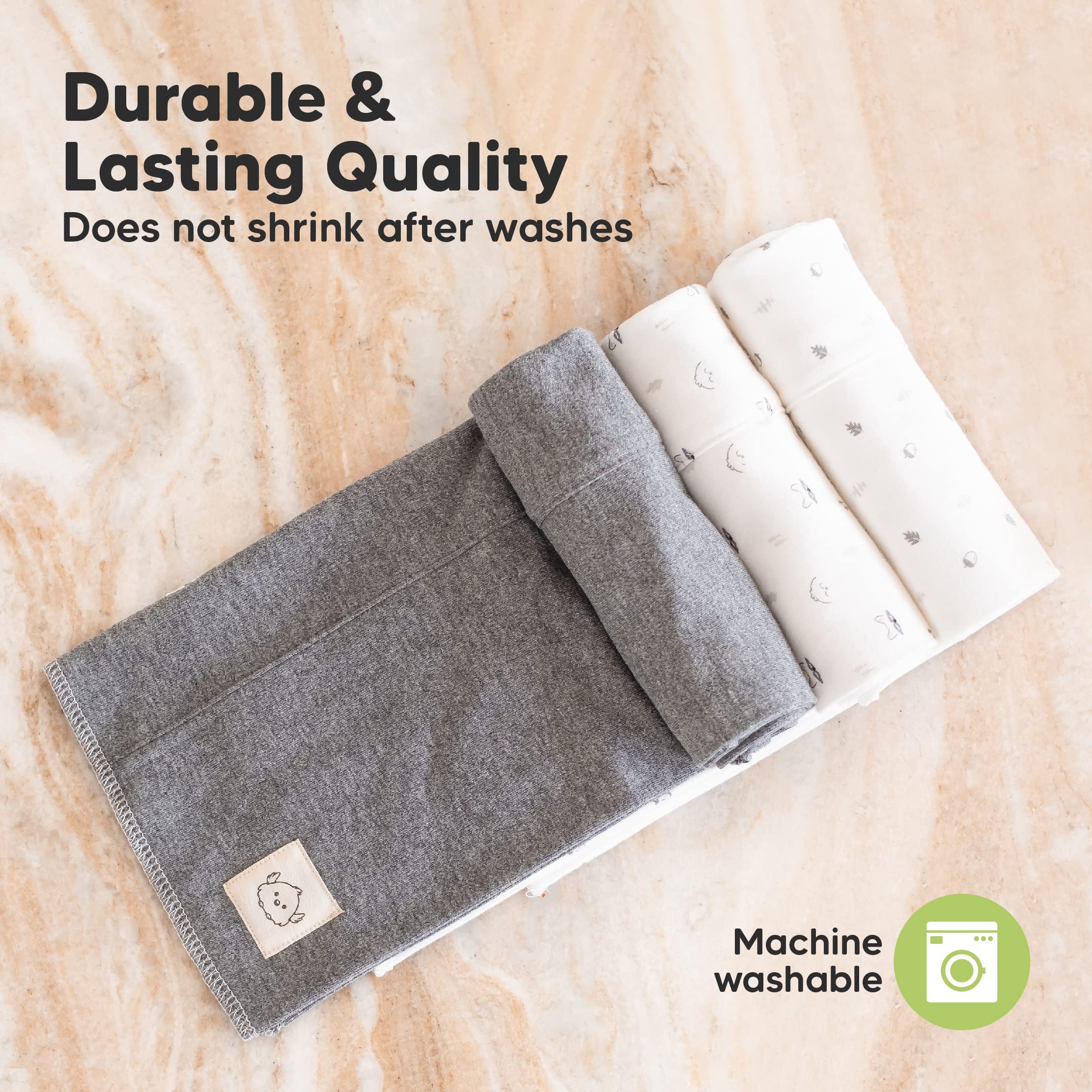 KeaBabies burp cloths can be used as washcloths or changing mats.
