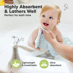 KeaBabies Cami washcloths ten by ten inch size for ample coverage