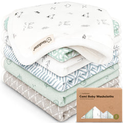 KeaBabies Cami washcloths soft dual layer muslin for gentle newborn cleansing