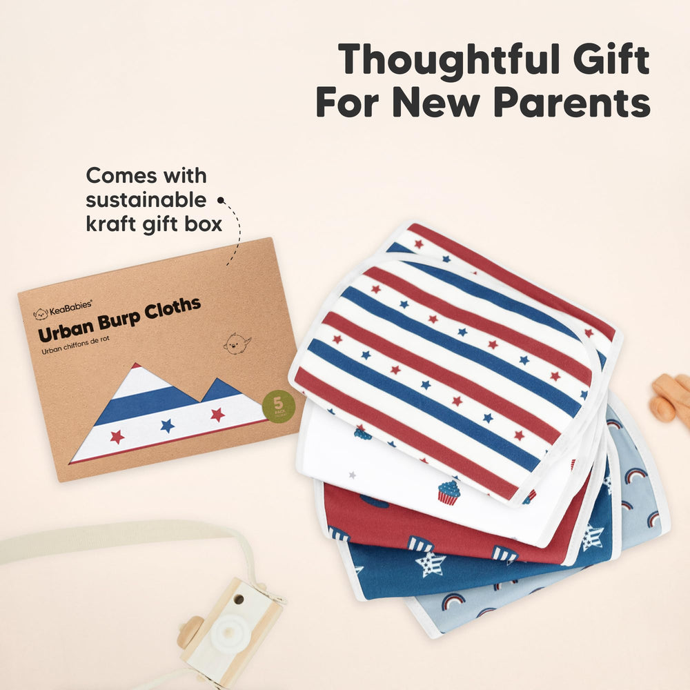 KeaBabies Easy-care organic burp cloths ready for washing