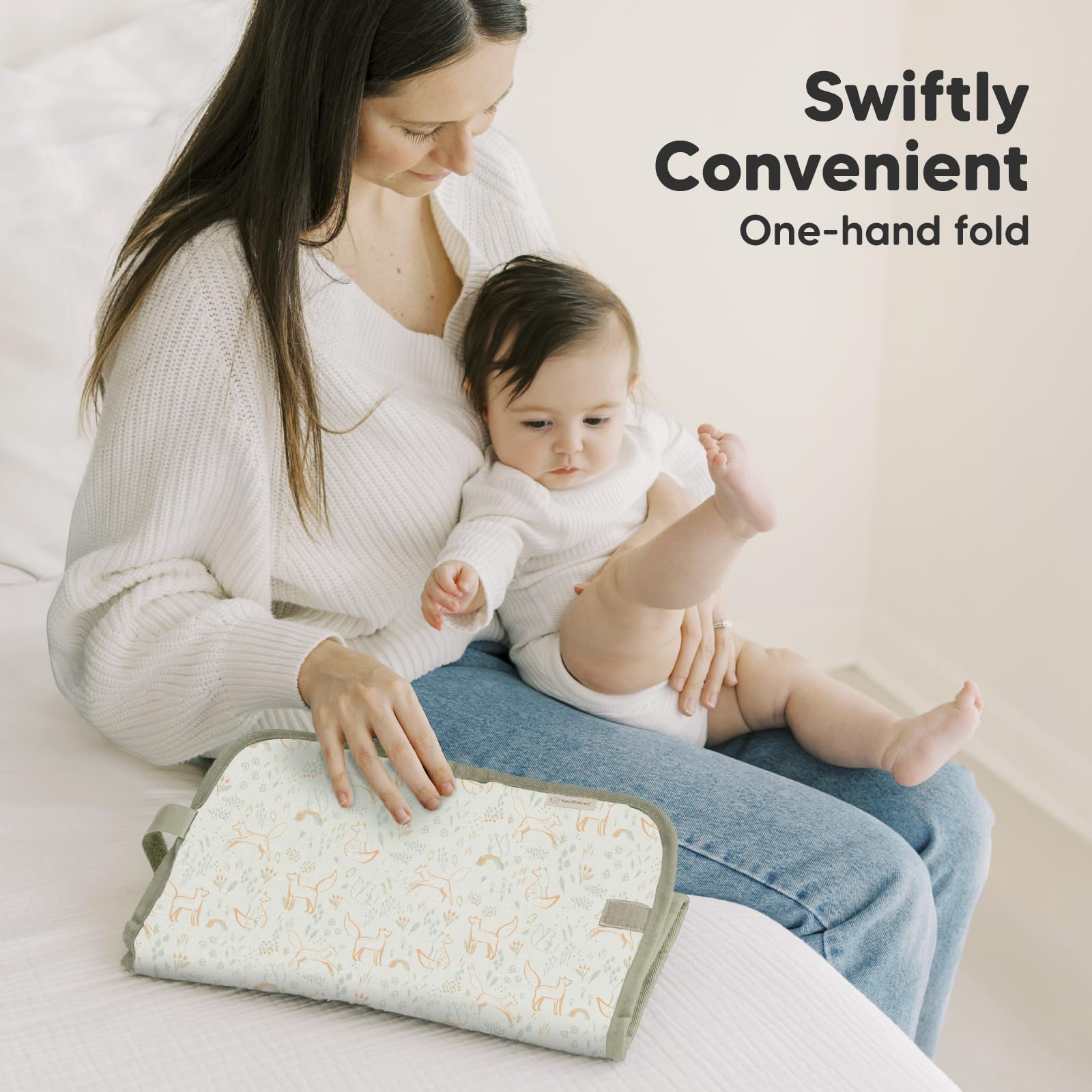 KeaBabies portable changing pad travel-ready for diaper bags.