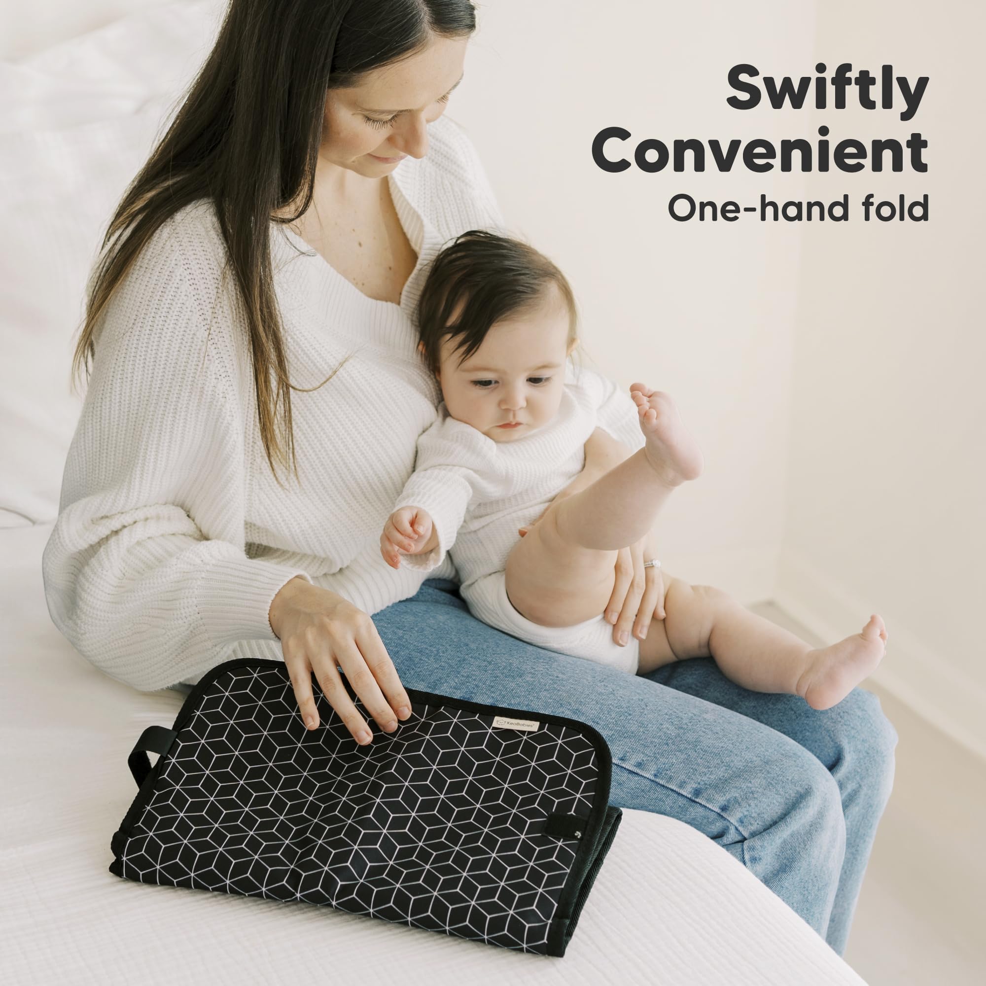KeaBabies changing pad in diaper bag for on-the-go parents.