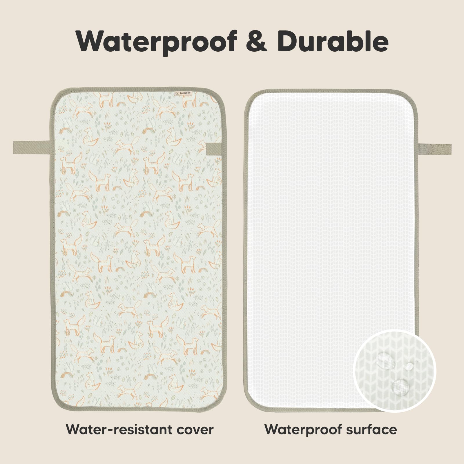 KeaBabies changing pad soft cushion padding adds baby comfort.