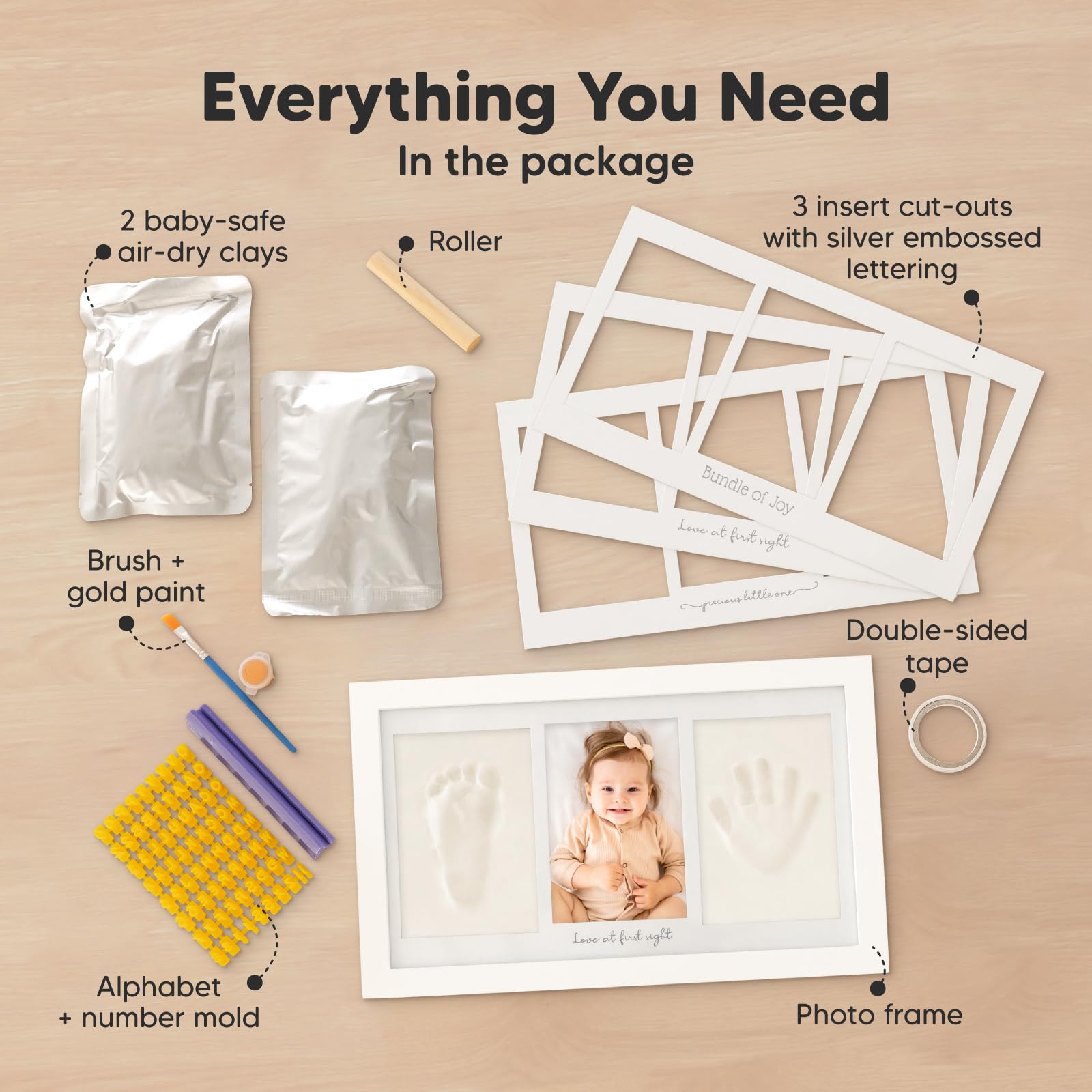 KeaBabies clay handprint kit showing safe, durable material for keepsakes