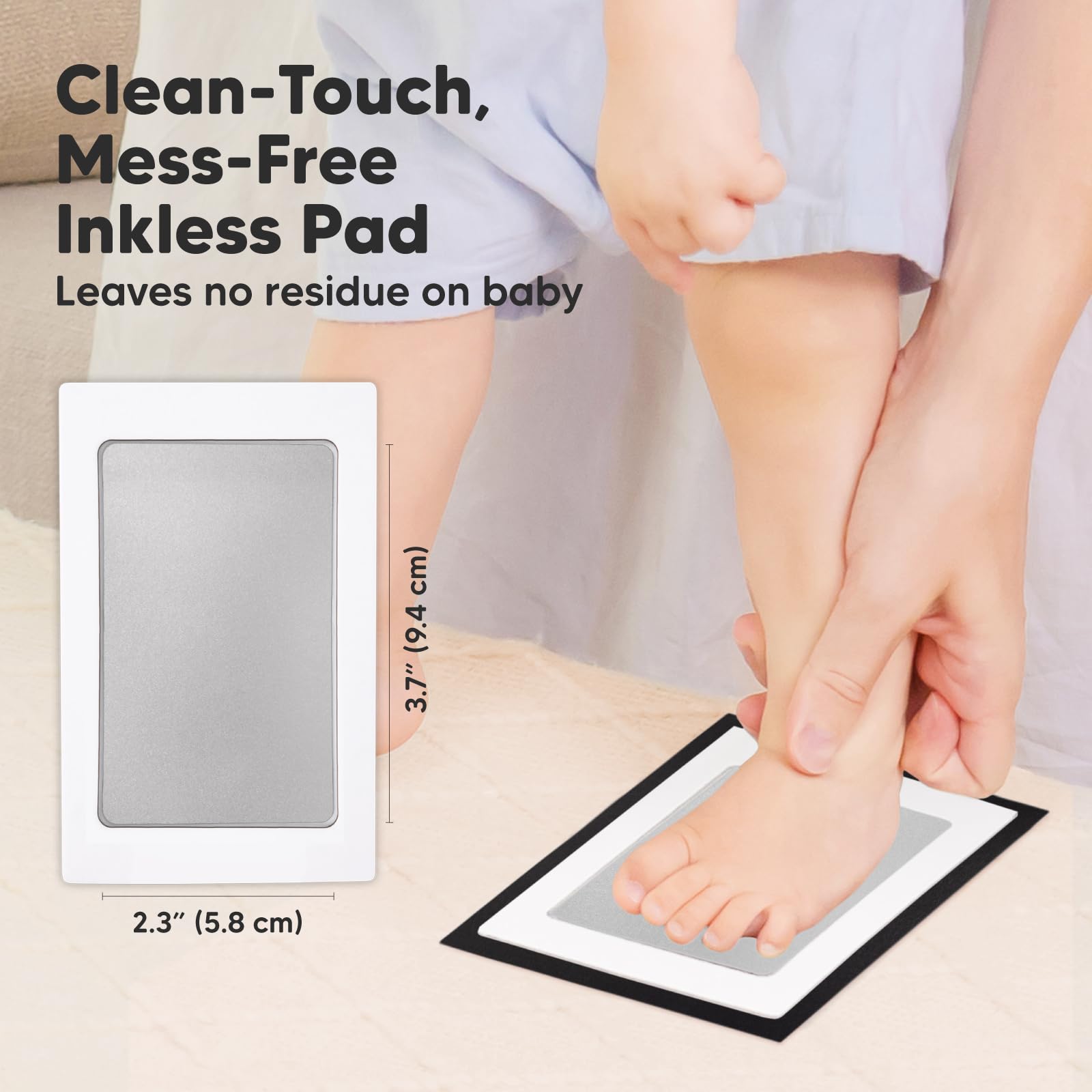 KeaBabies clean-touch ink pad for baby hand imprint with no ink on skin.