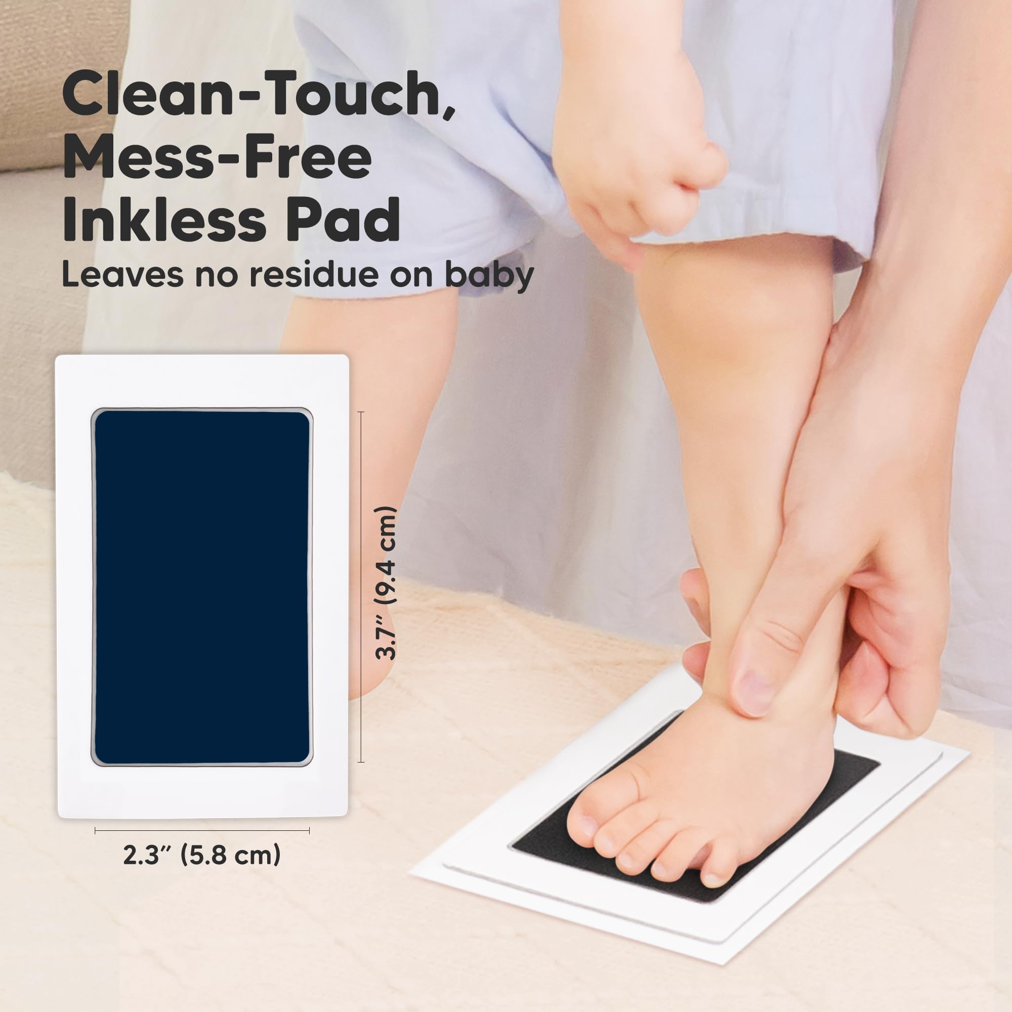 KeaBabies clean touch ink pad close-up showing zero ink contact