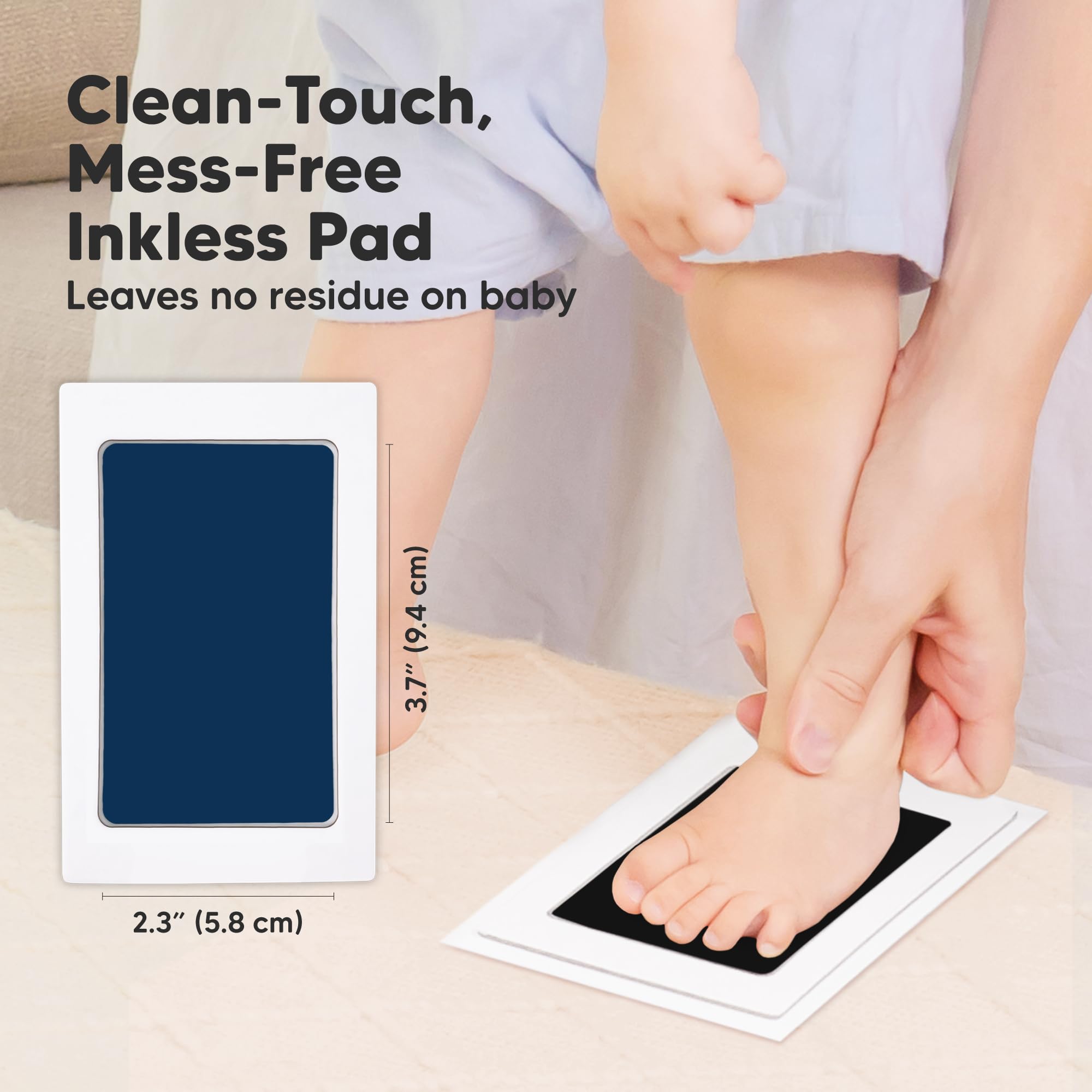 KeaBabies clean touch ink pad close-up shows zero ink contact