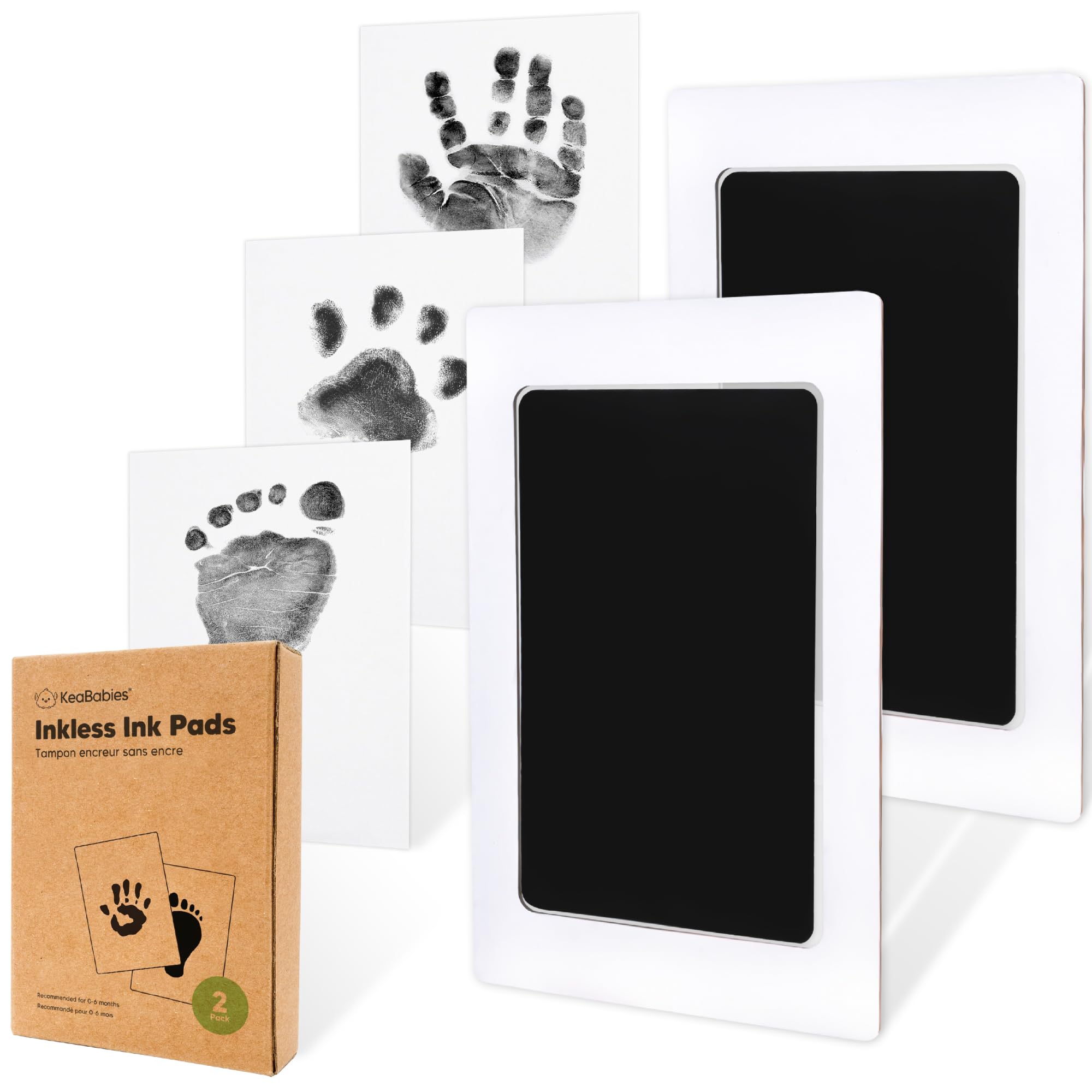 KeaBabies clean touch ink pad with jet-black finish for mess-free baby prints.