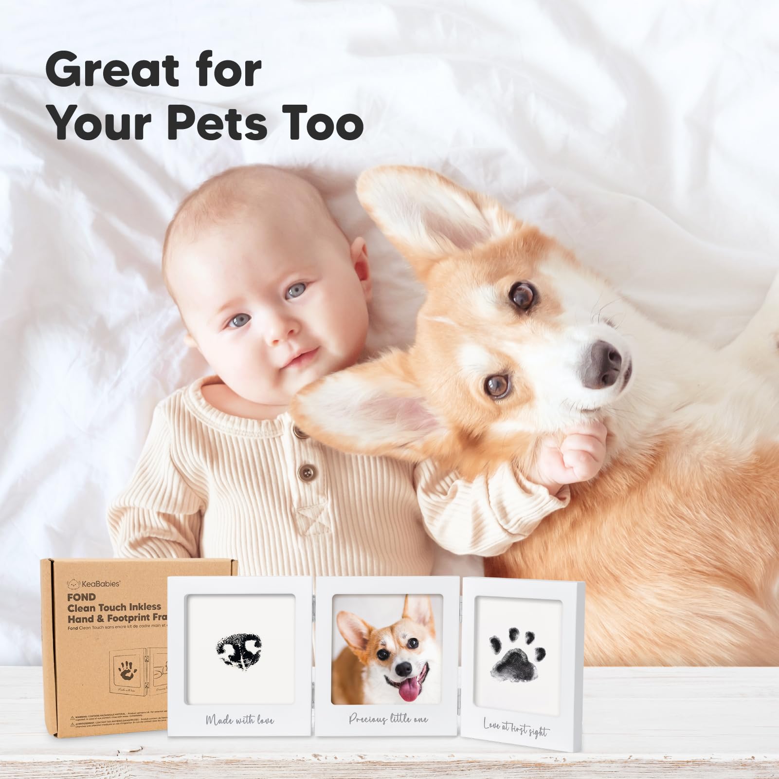 KeaBabies clean-touch ink pad ensures a mess-free imprint without residue.