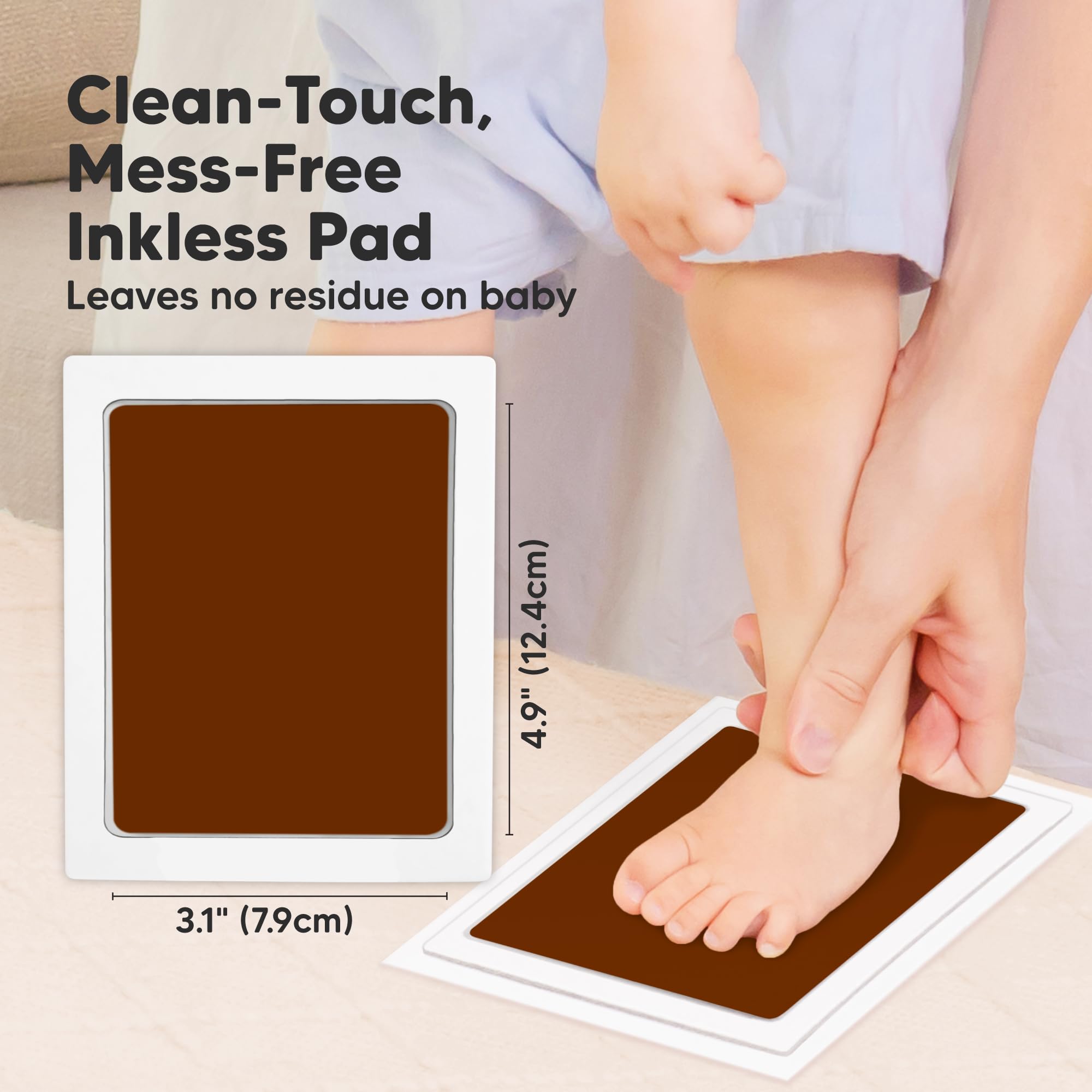 KeaBabies clean touch ink pad prevents ink on baby's skin