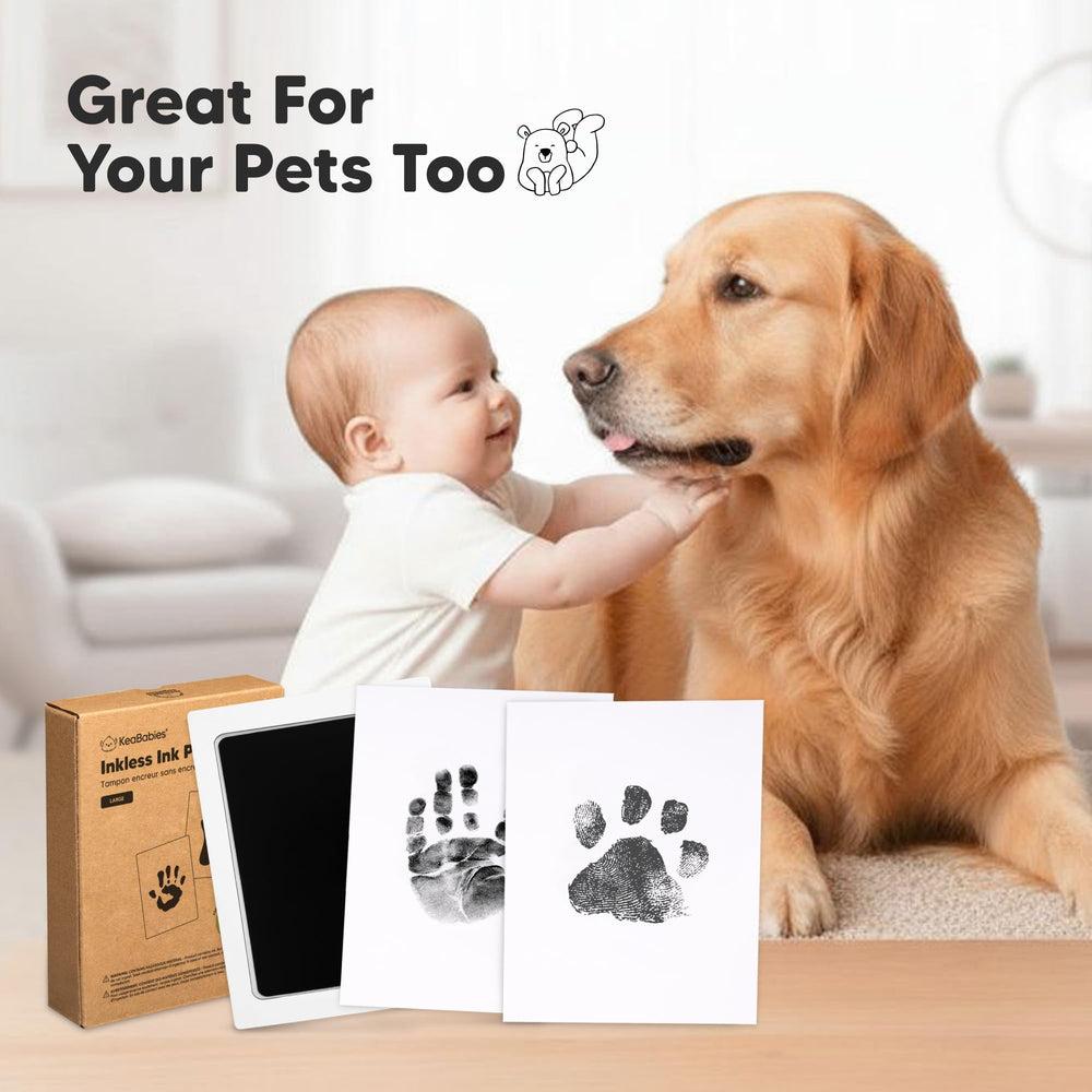 KeaBabies clean touch ink pad: safe, zero-contact imprint method.