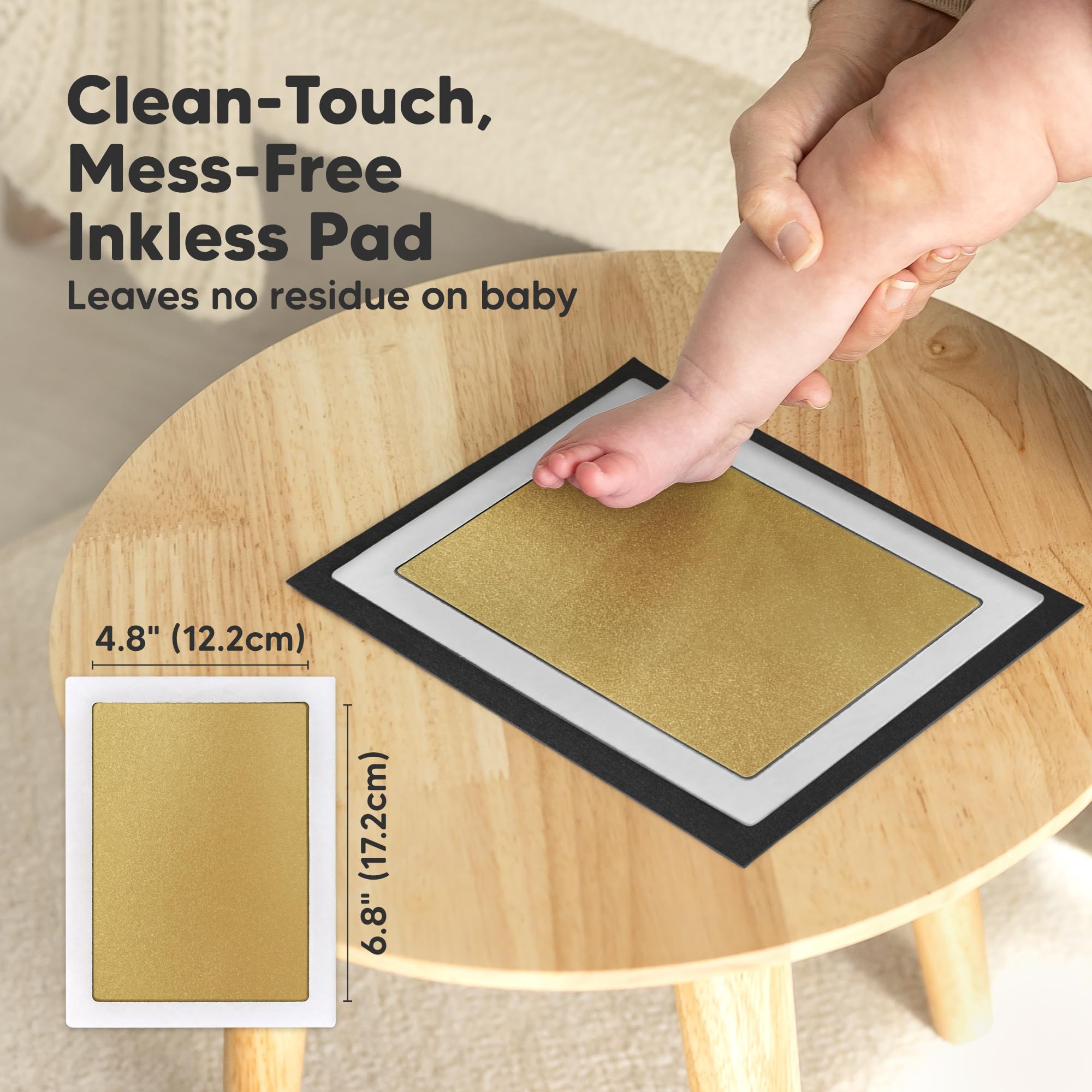 KeaBabies clean touch ink pad demonstrating mess-free imprint capability.