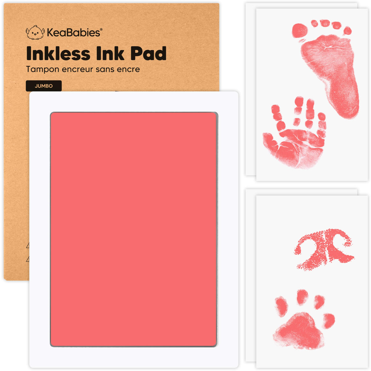 KeaBabies clean touch ink pad for safe baby handprints with mess-free results.
