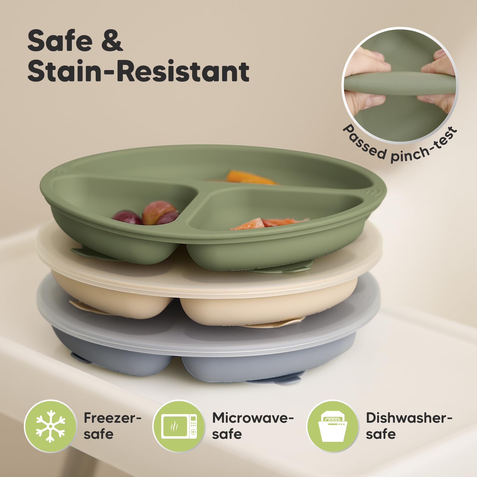 KeaBabies colorful mealtime design engages kids during meals.