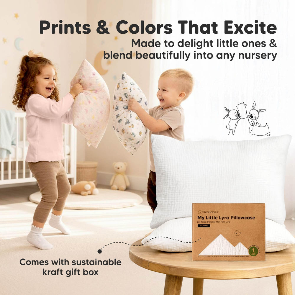 KeaBabies compact packaging shows a ready-to-use pillow cover.
