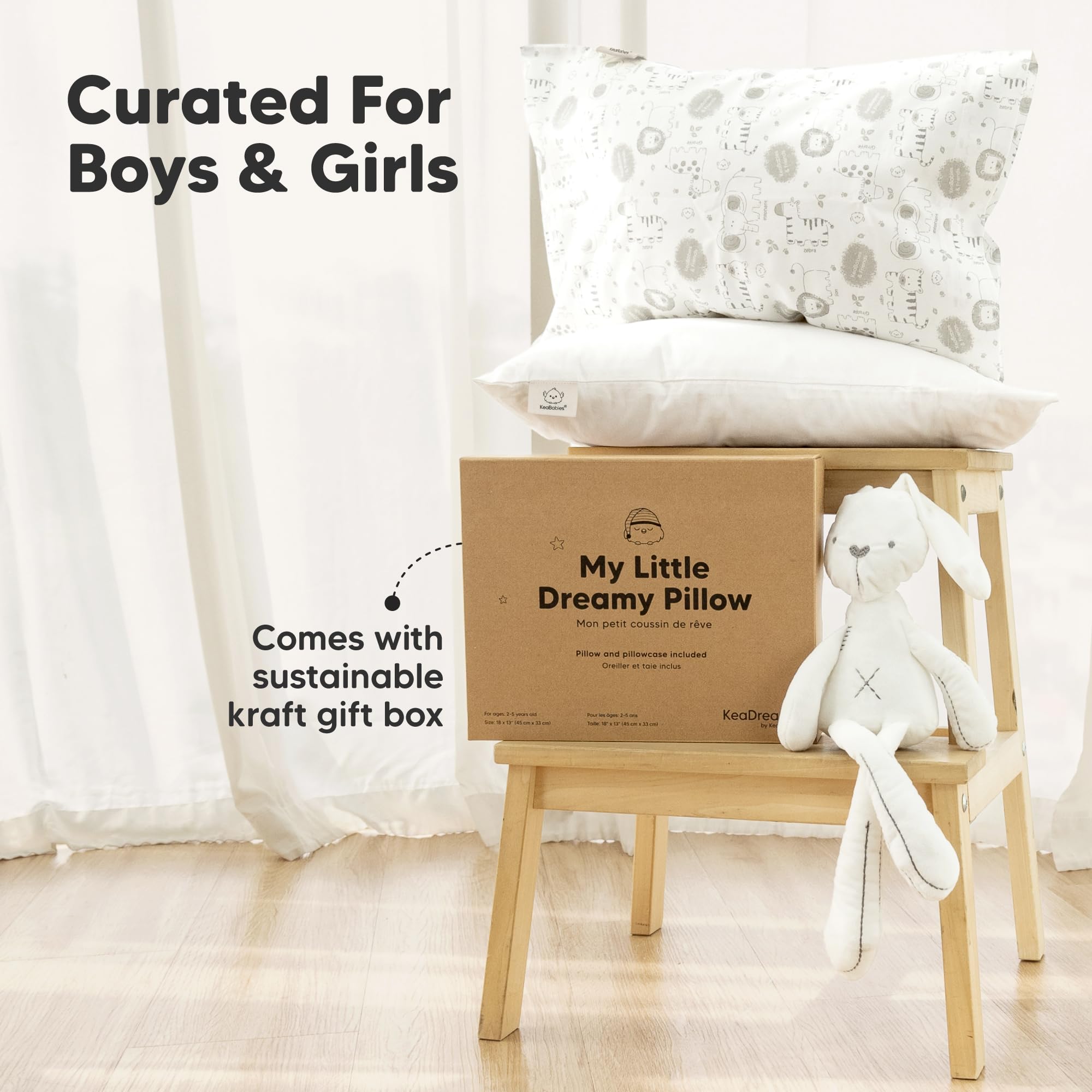 Compact, supportive pillow for restful naps and early bedtimes.
