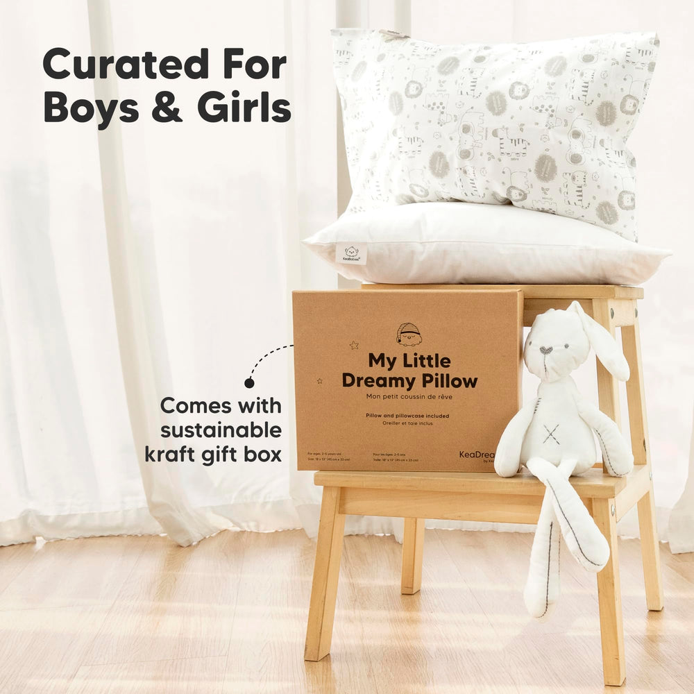 Compact, supportive pillow for restful naps and early bedtimes.