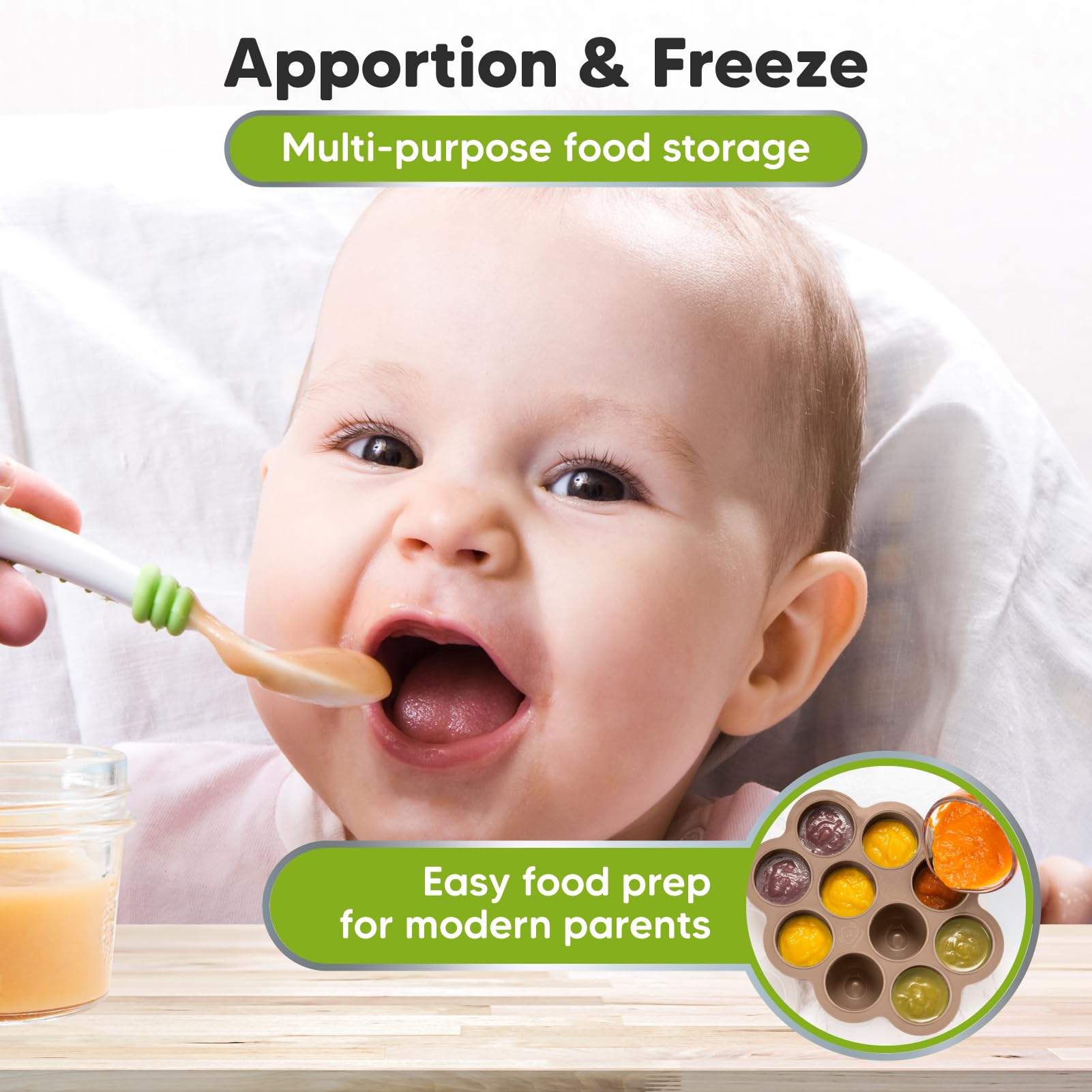 KeaBabies compact storage cubes fit in freezer shelves
