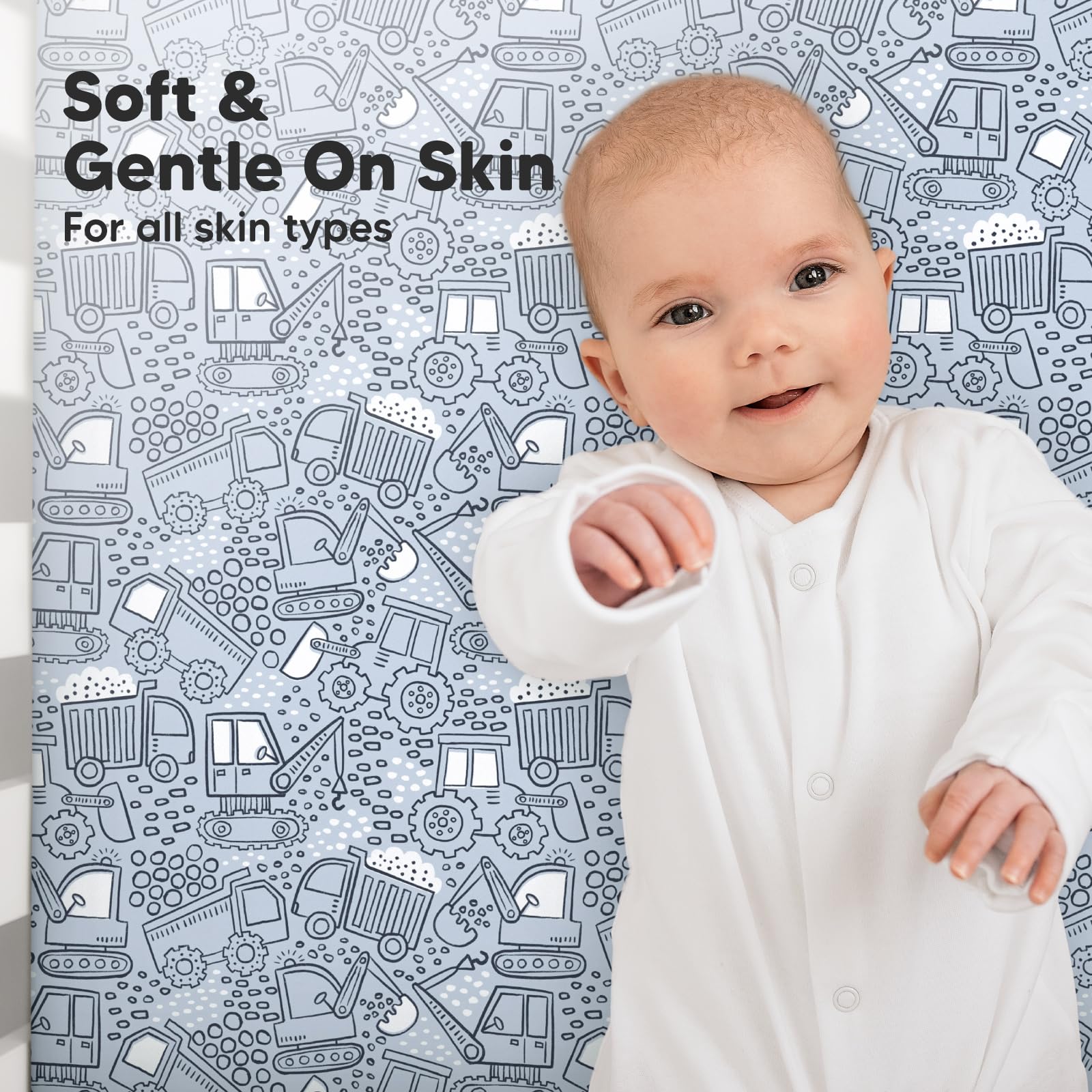 KeaBabies concealed elastic SnugFit Band keeps sheets in place.