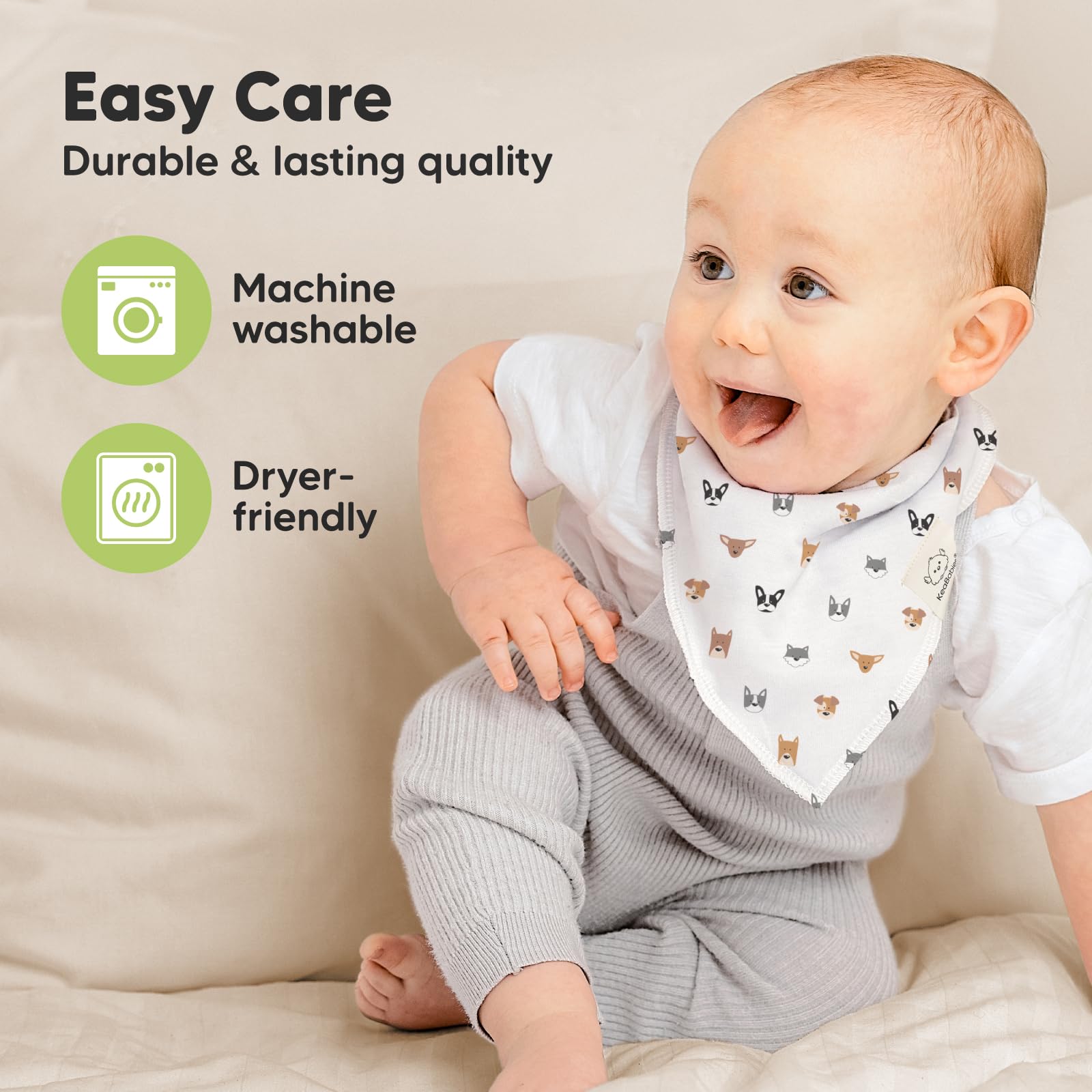 KeaBabies daily-use bibs; machine washable for busy parents.