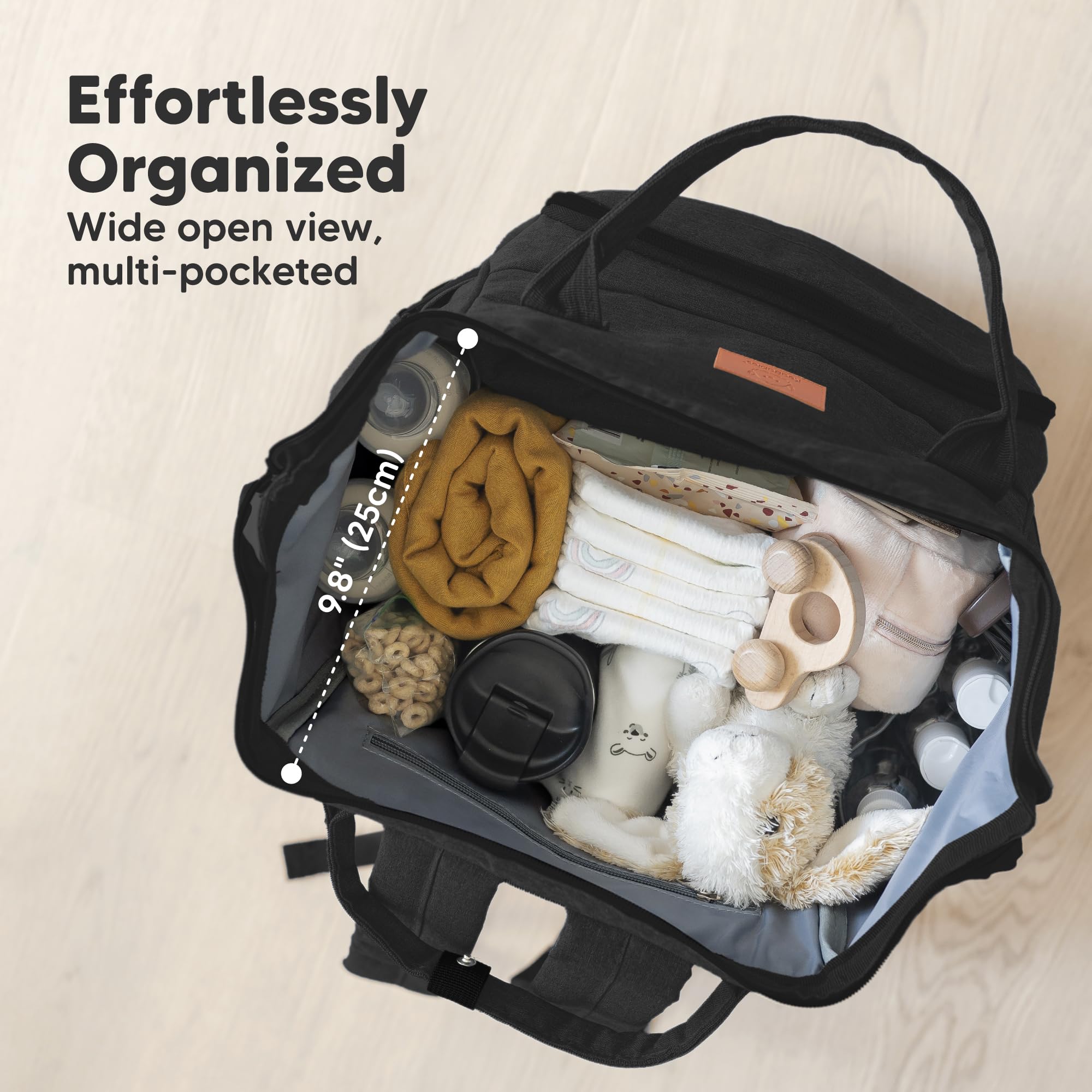 KeaBabies diaper bag backpack changing pad with waterproof surface for easy cleanup.