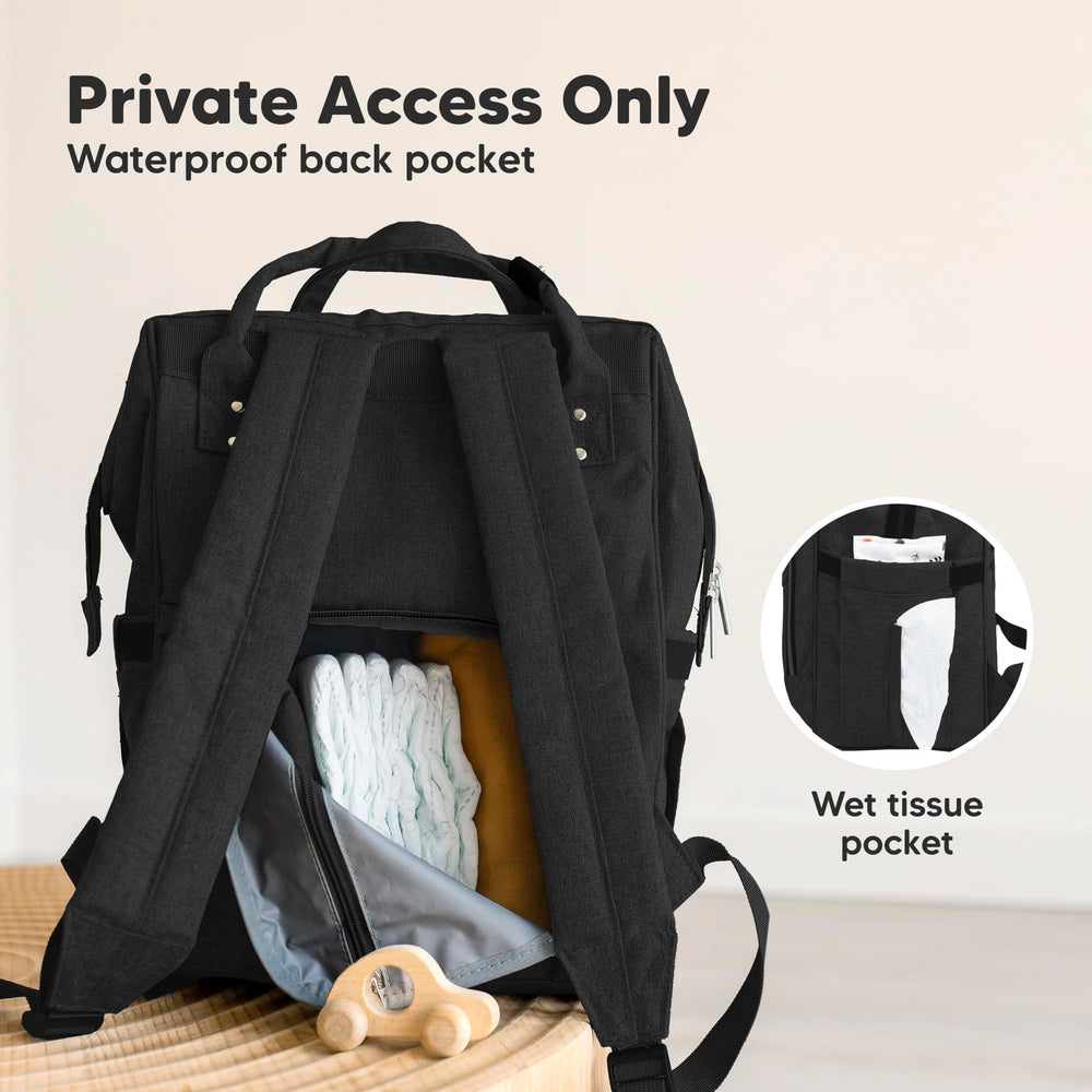 KeaBabies diaper bag backpack durable Oxford fabric withstands daily wear and tear.