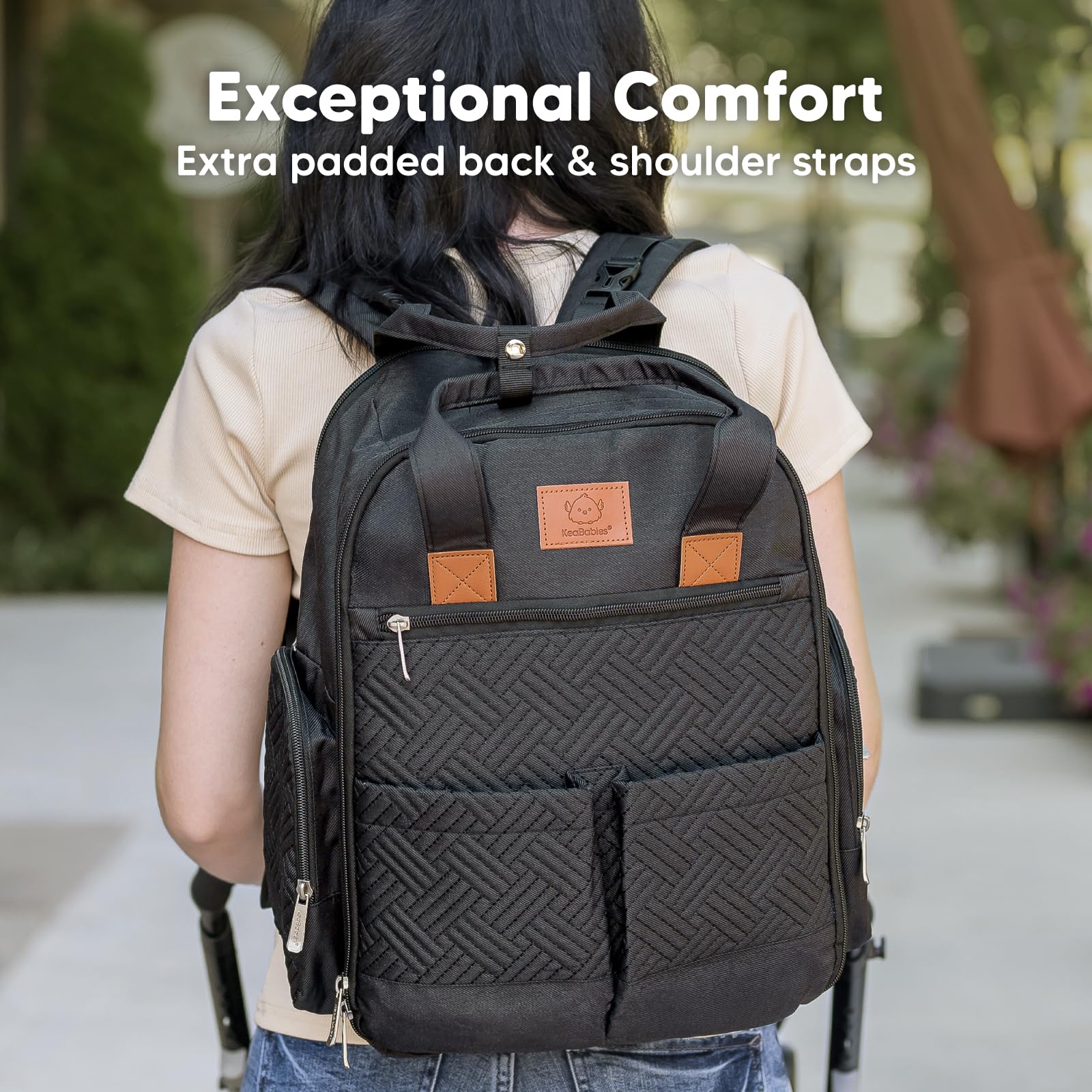 KeaBabies diaper bag charcoal suitable for toddlers and newborns on outings