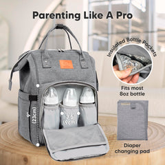 KeaBabies Diaper Bag Backpack multi-pocket layout organizes bottles, wipes, and baby clothes efficiently.