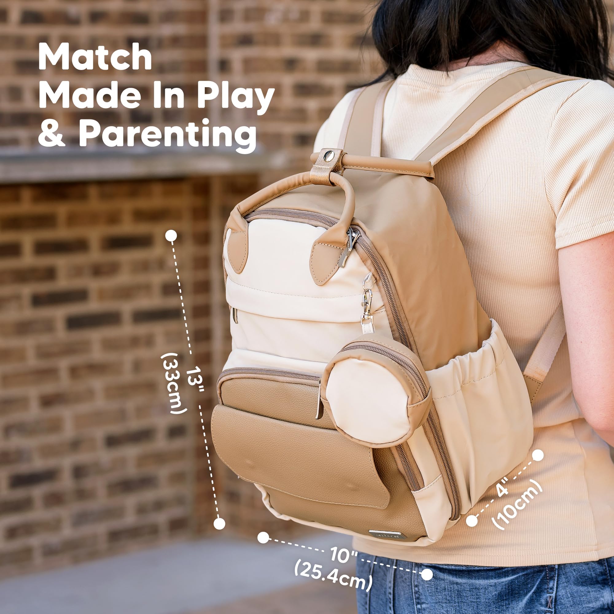 KeaBabies diaper bag backpack ten pockets for organized packing.