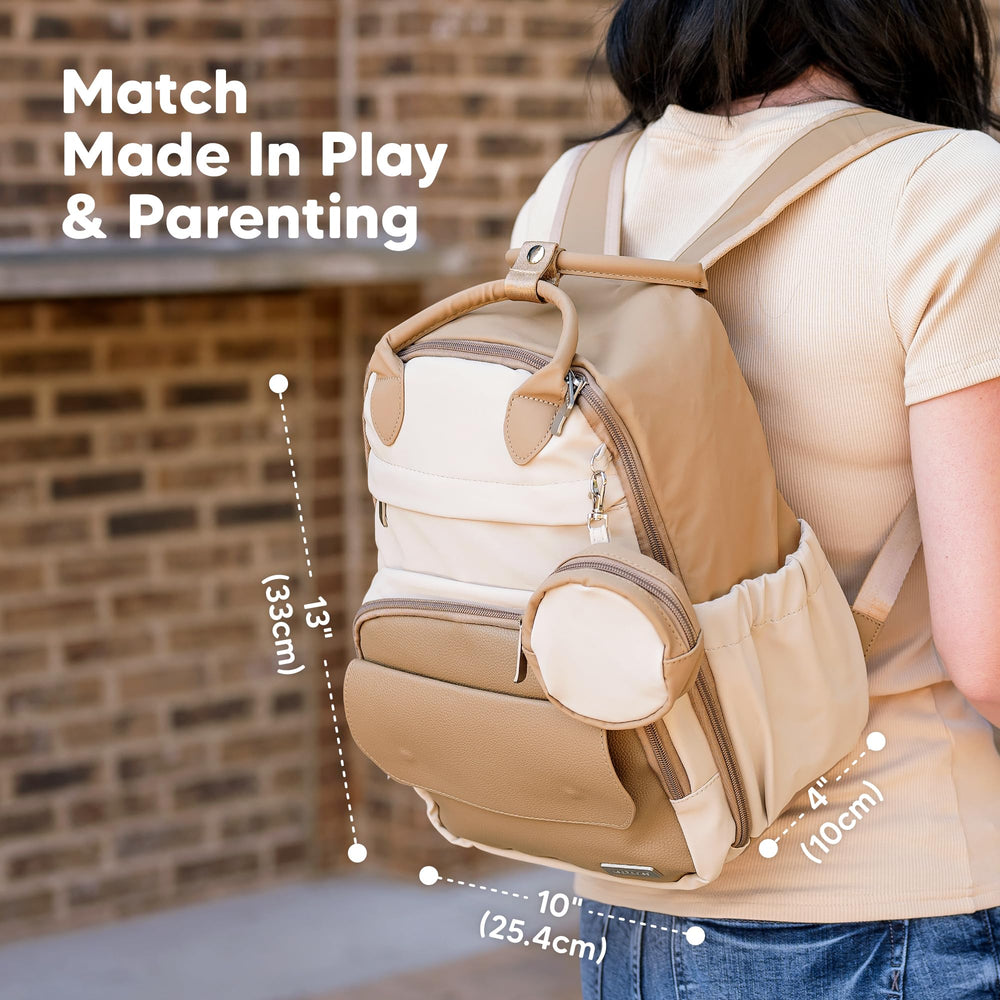 KeaBabies diaper bag backpack ten pockets for organized packing.