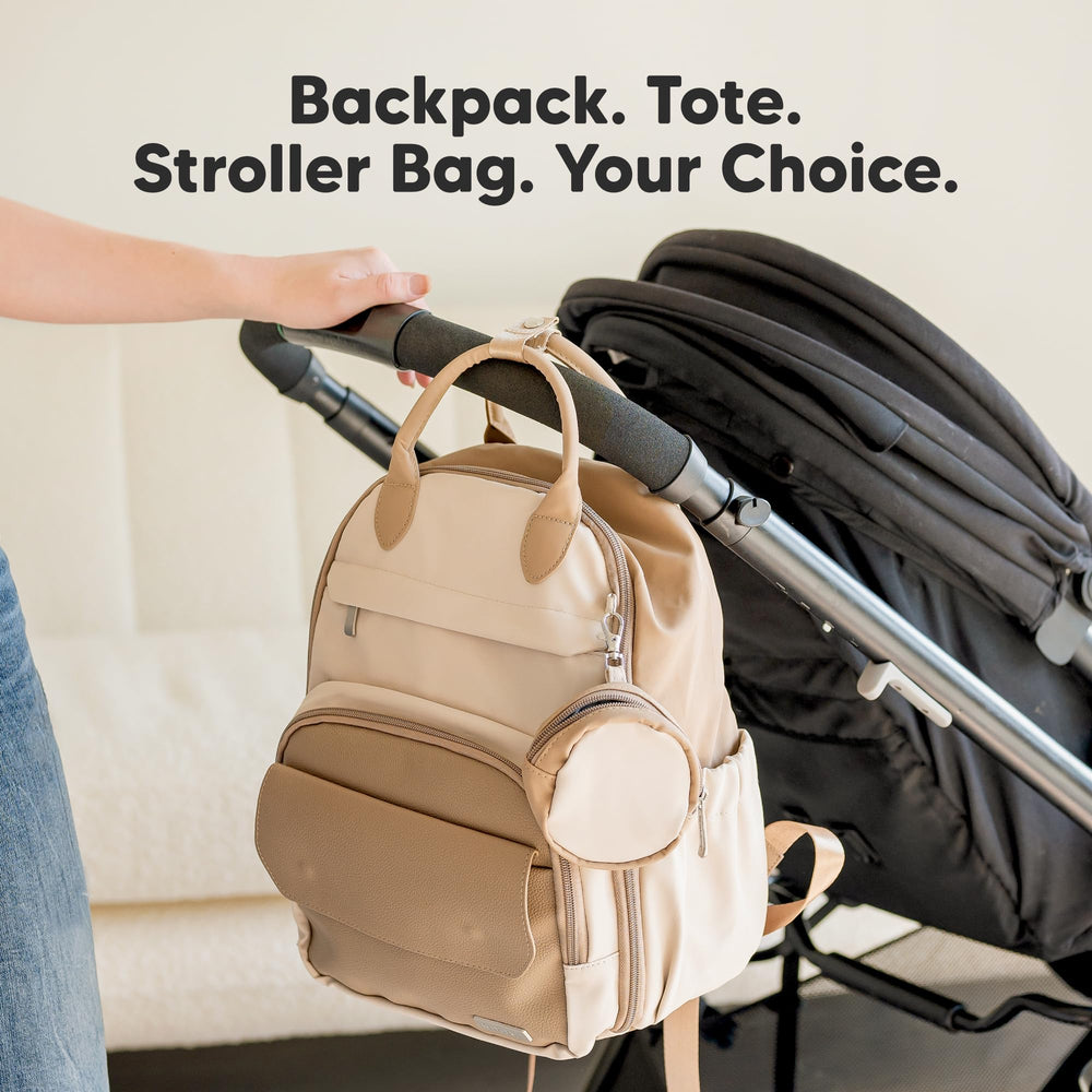 KeaBabies diaper bag backpack ergonomic shoulder straps support comfortable carry.