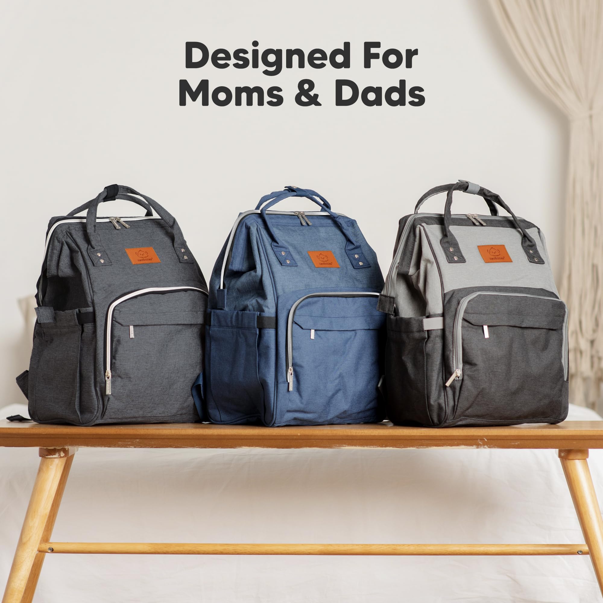 KeaBabies diaper bag backpack changing mat fits comfortably in luggage.