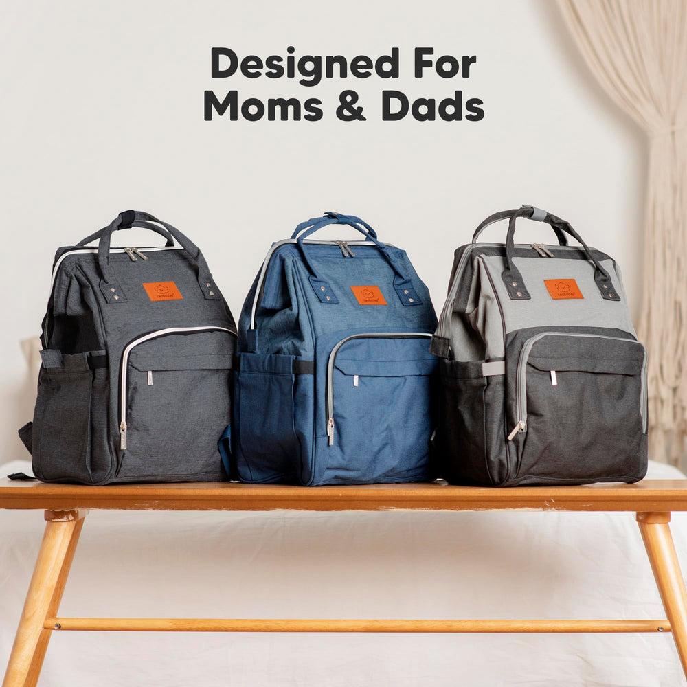 KeaBabies diaper bag backpack changing mat fits comfortably in luggage.