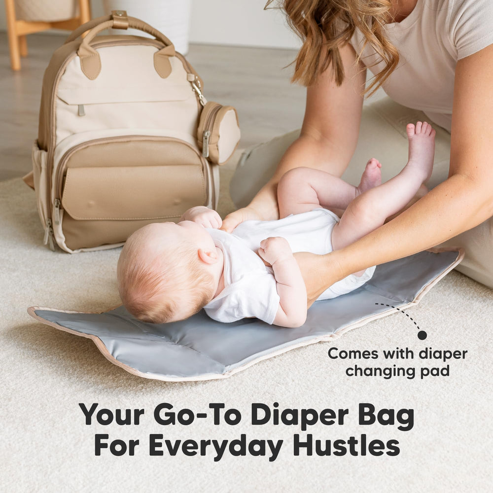 KeaBabies diaper bag backpack versatile design for mom and baby on the go.