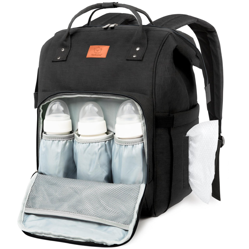 KeaBabies diaper bag backpack waterproof design keeps essentials protected on the go.