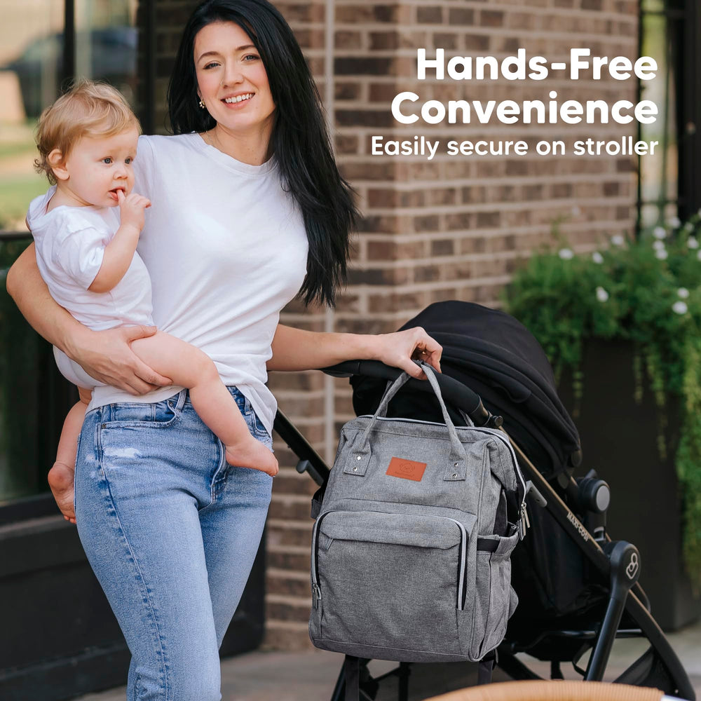 KeaBabies Diaper Bag Backpack durable zipper close-up ensures smooth access.
