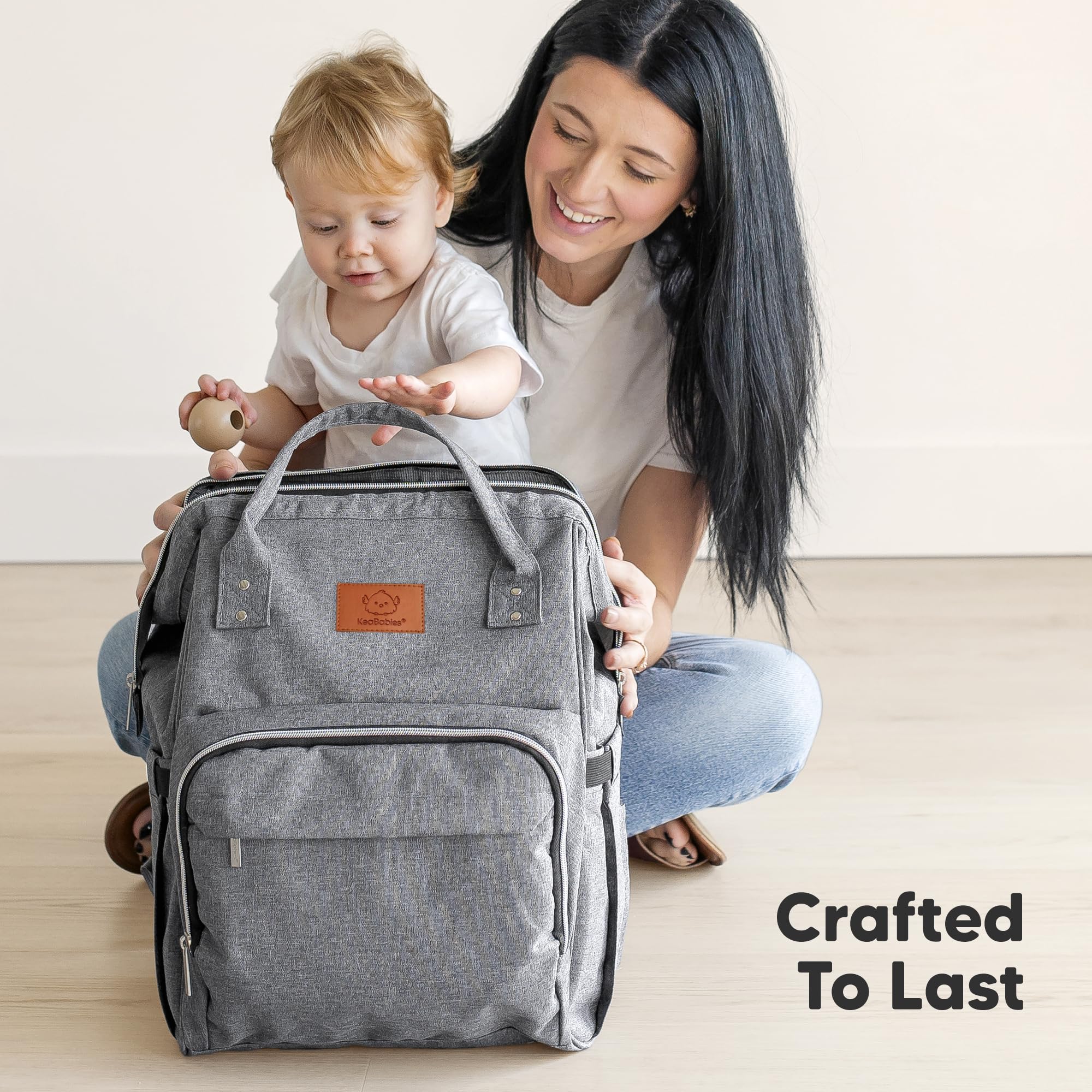 KeaBabies Diaper Bag Backpack everyday travel-ready for parents on the go.