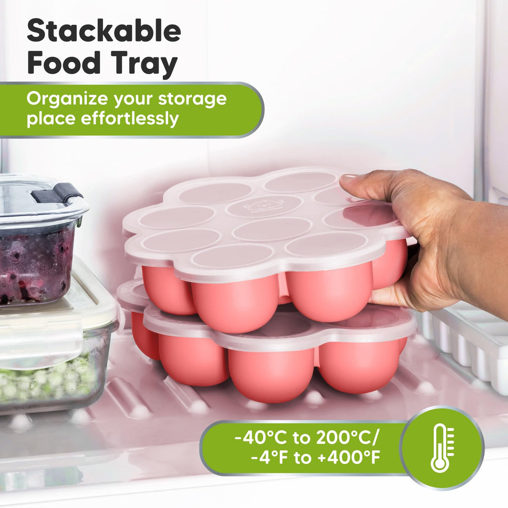 KeaBabies silicone trays are dishwasher and microwave safe for easy cleanup.