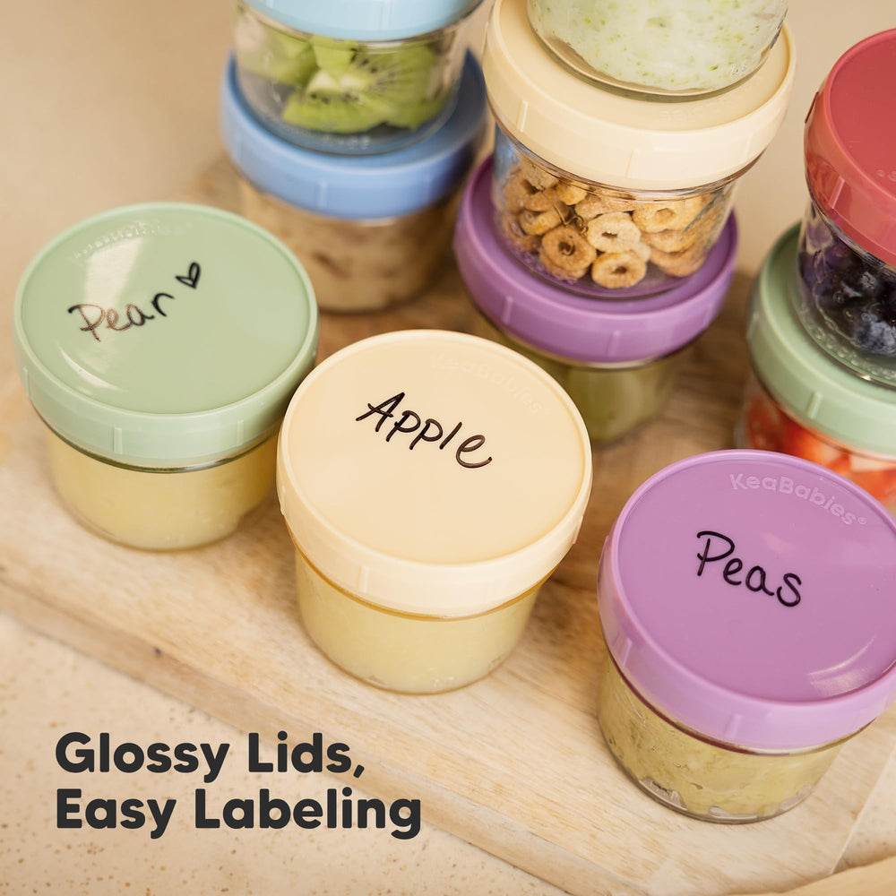 KeaBabies dishwasher-safe jars ease cleanup after snack prep.
