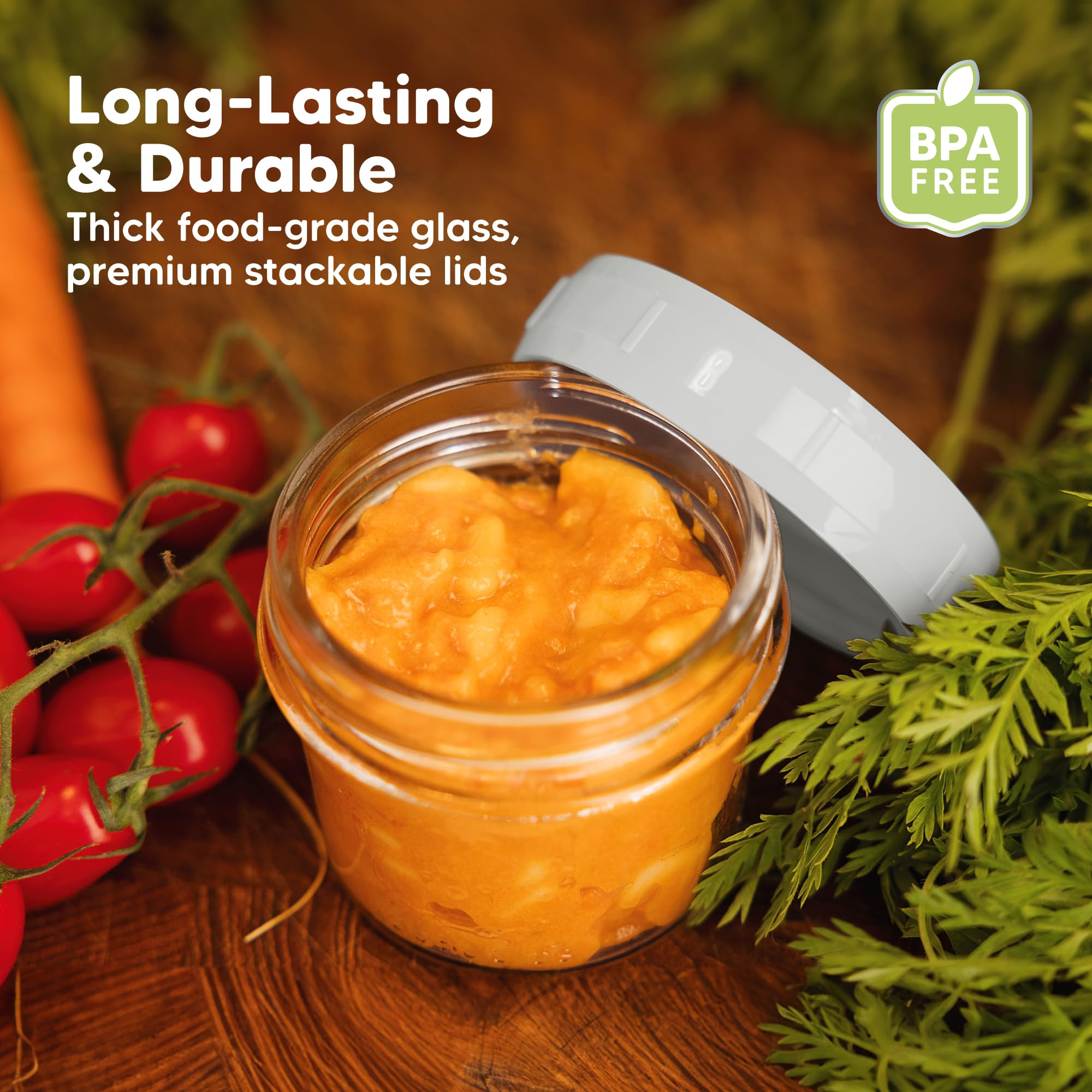 KeaBabies 4oz glass jars are dishwasher-safe for easy cleaning.