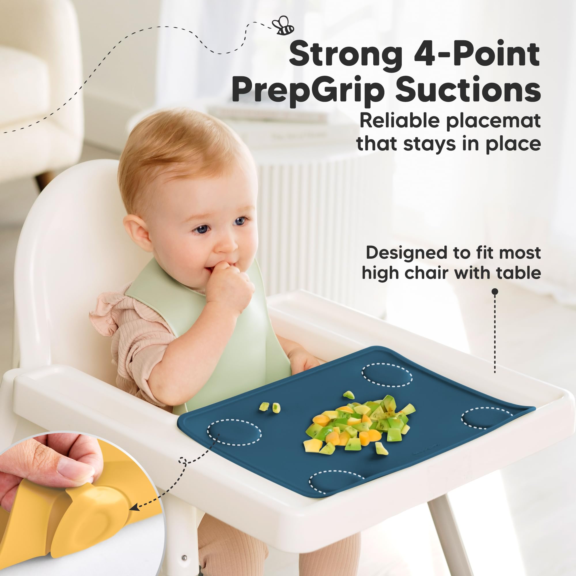 KeaBabies placemats are dishwasher-safe for easy cleanup