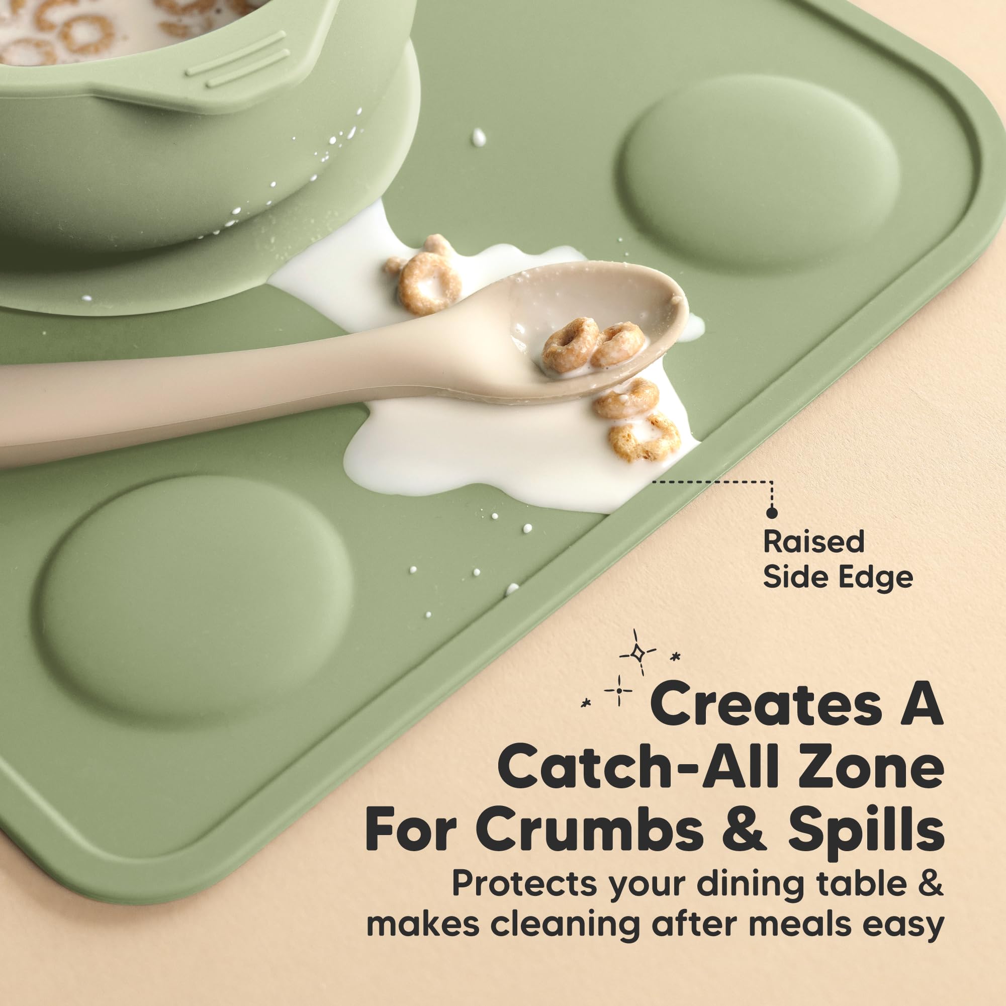 KeaBabies dishwasher-safe placemats simplify post-meal cleanup.