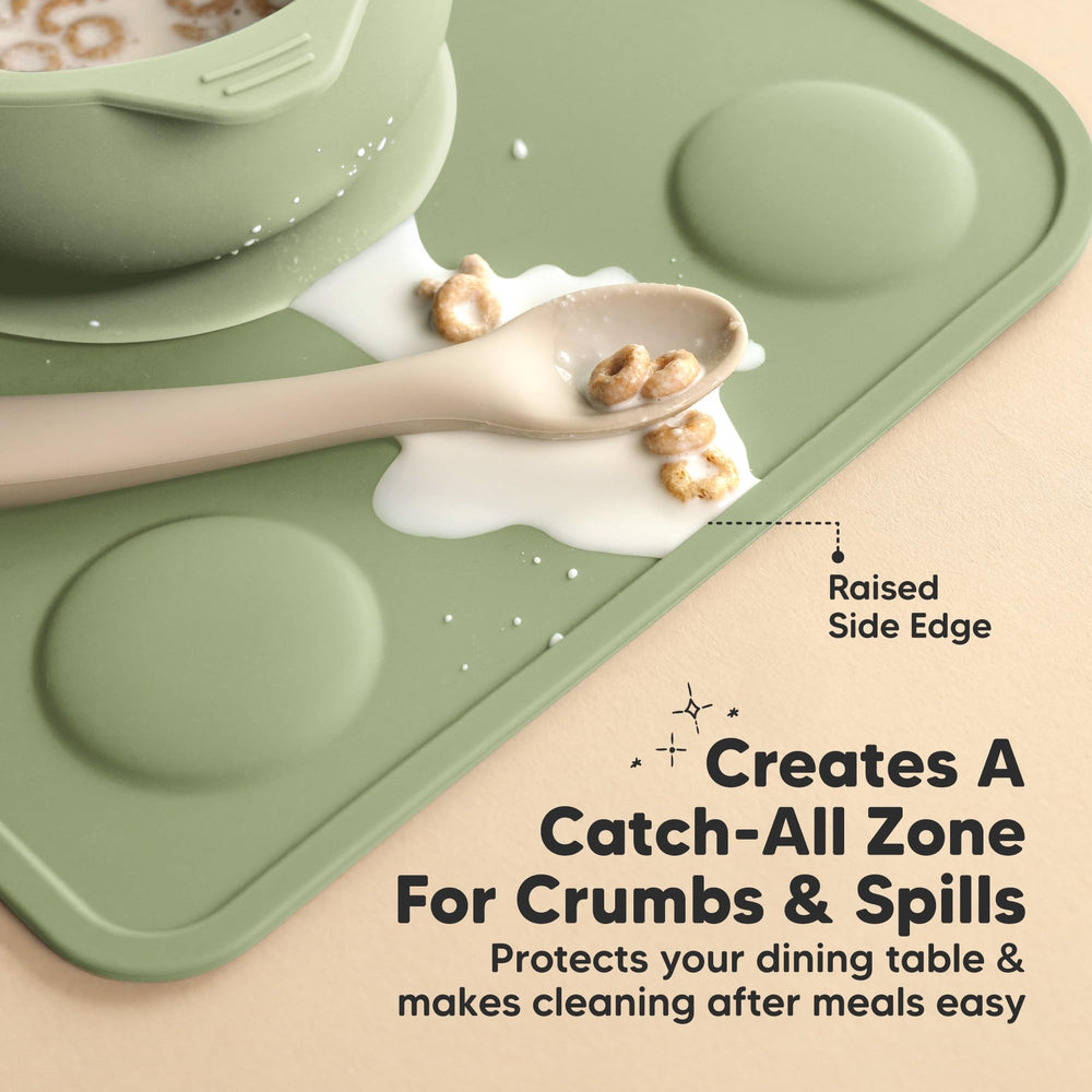 KeaBabies dishwasher-safe placemats simplify post-meal cleanup.