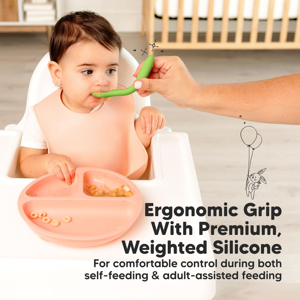KeaBabies dishwasher-safe spoons simplify cleanup after meals.